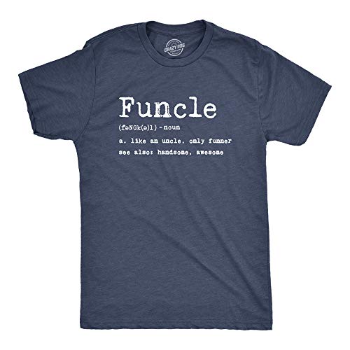 Funny Graphic Definition T-Shirt for Crazy Uncles - Novelty Print Family Tee in Heather Navy L