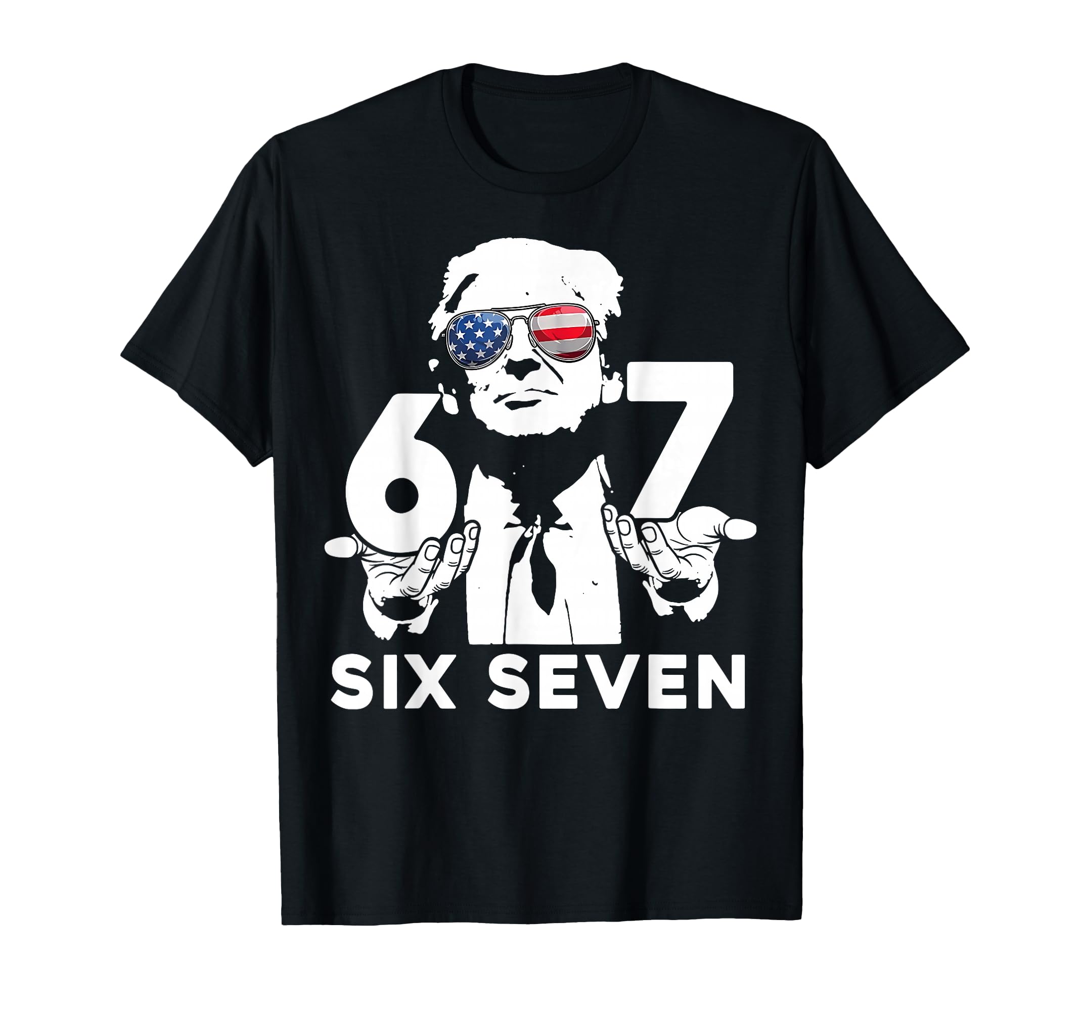 Funny American Flag Design 67 Six Seven T-Shirt for Unique Casual Style