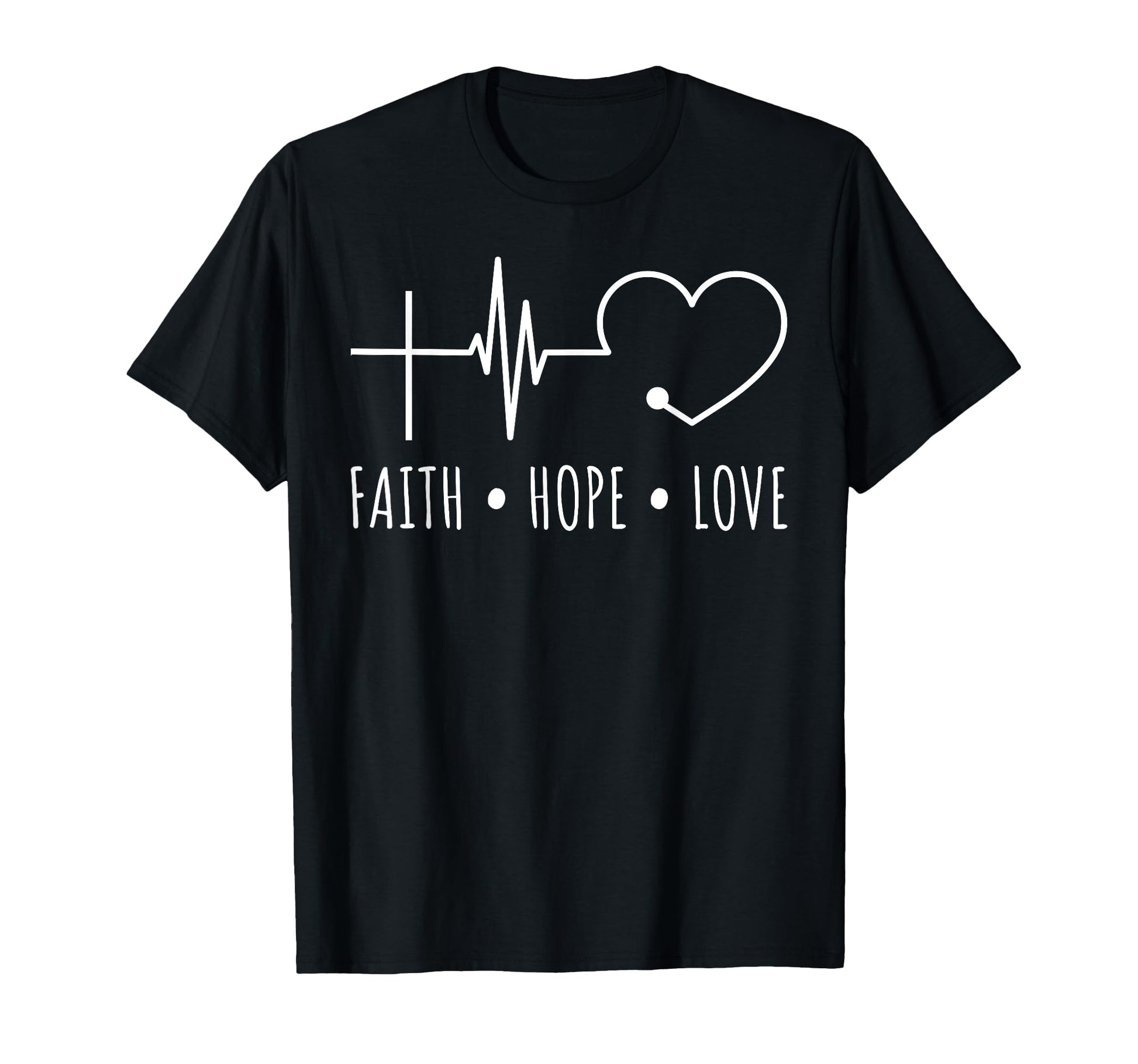 Inspirational Faith Hope Love Jesus Heartbeat T-Shirt for Spiritual Expression