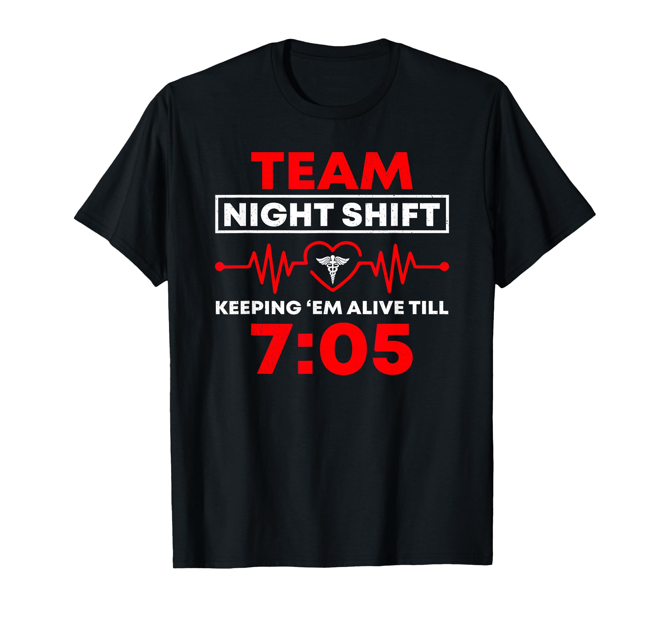 Funny Night Shift Nurse Team T-Shirt - Keeping Spirits High Till Dawn