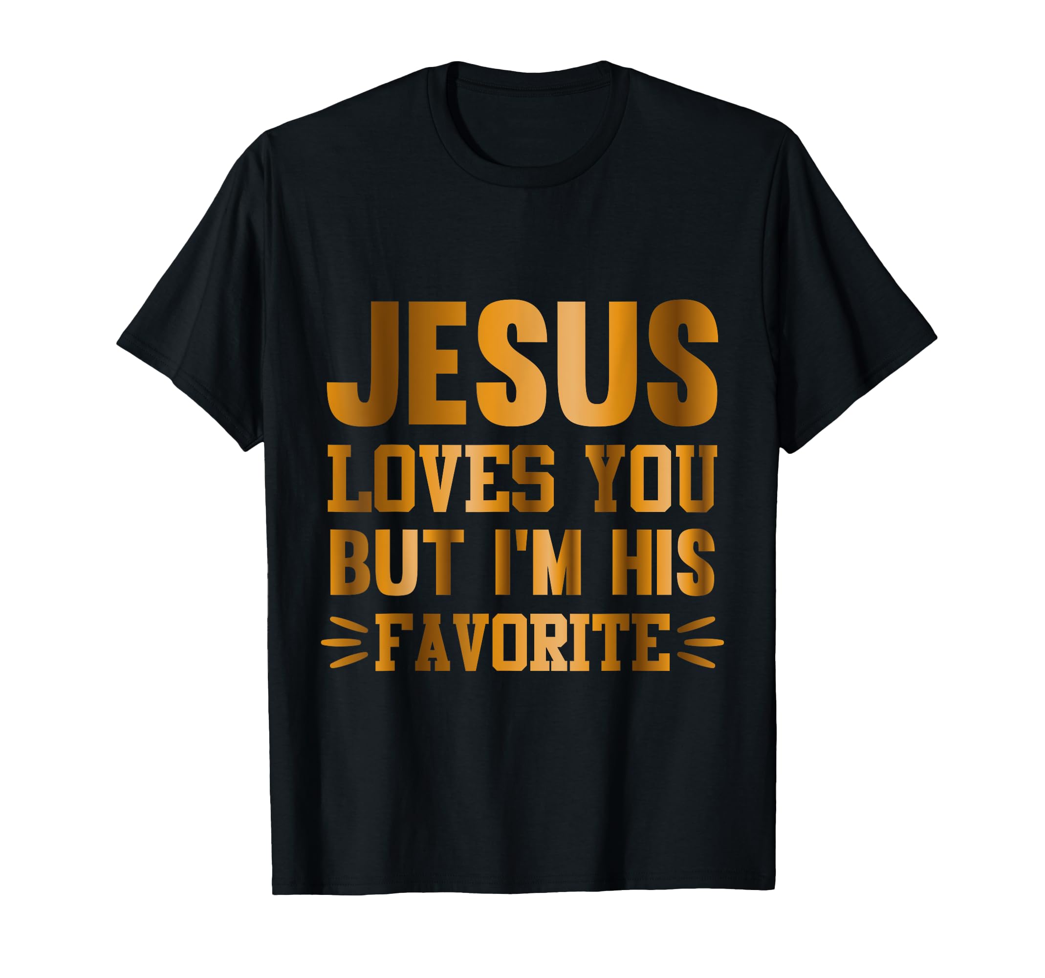 Bold Golden Text Jesus Loves You T-Shirt for Faith-Inspired Fashion