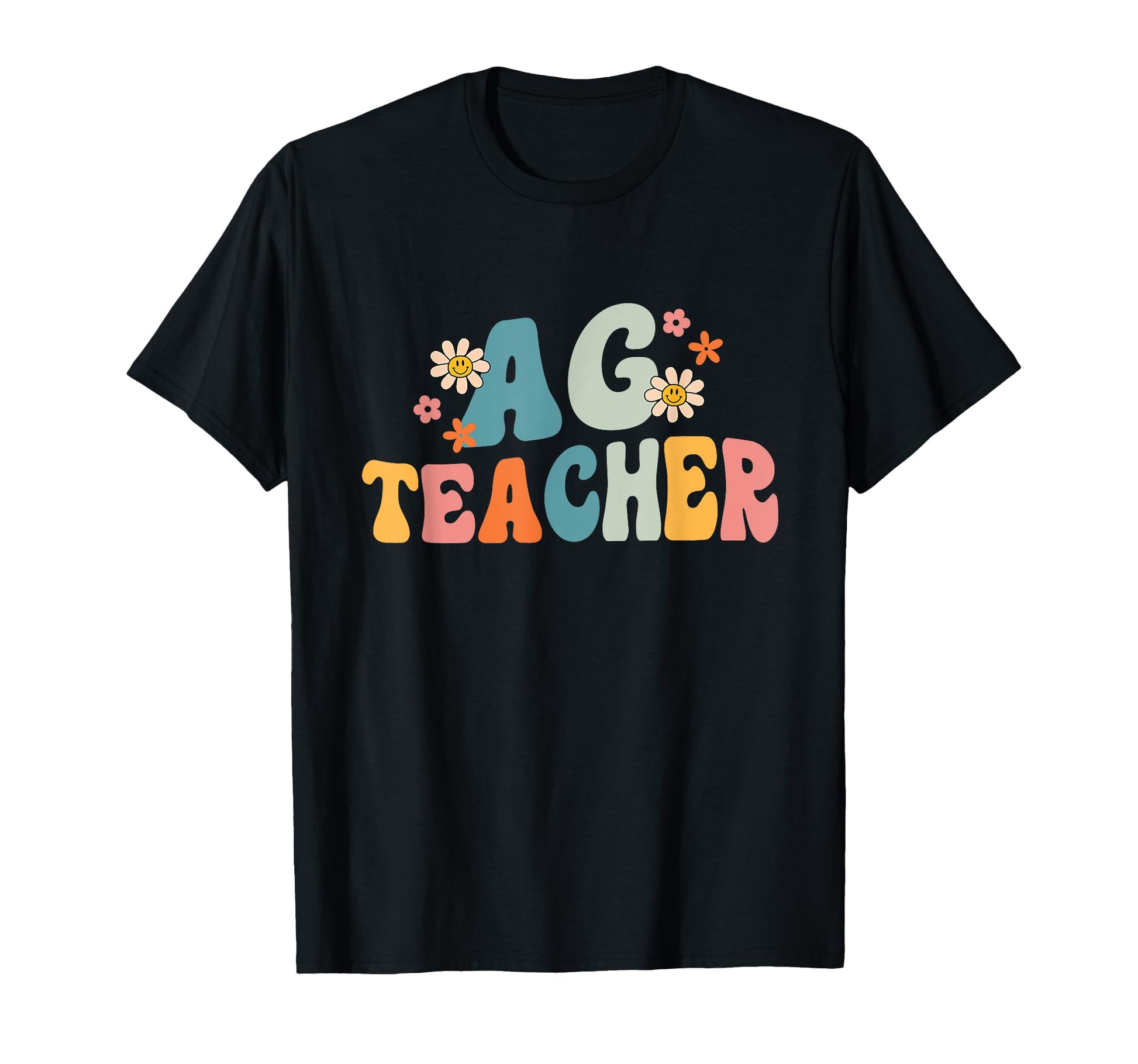 Colorful Floral AG Teacher T-Shirt for Back to School Fun and Pride