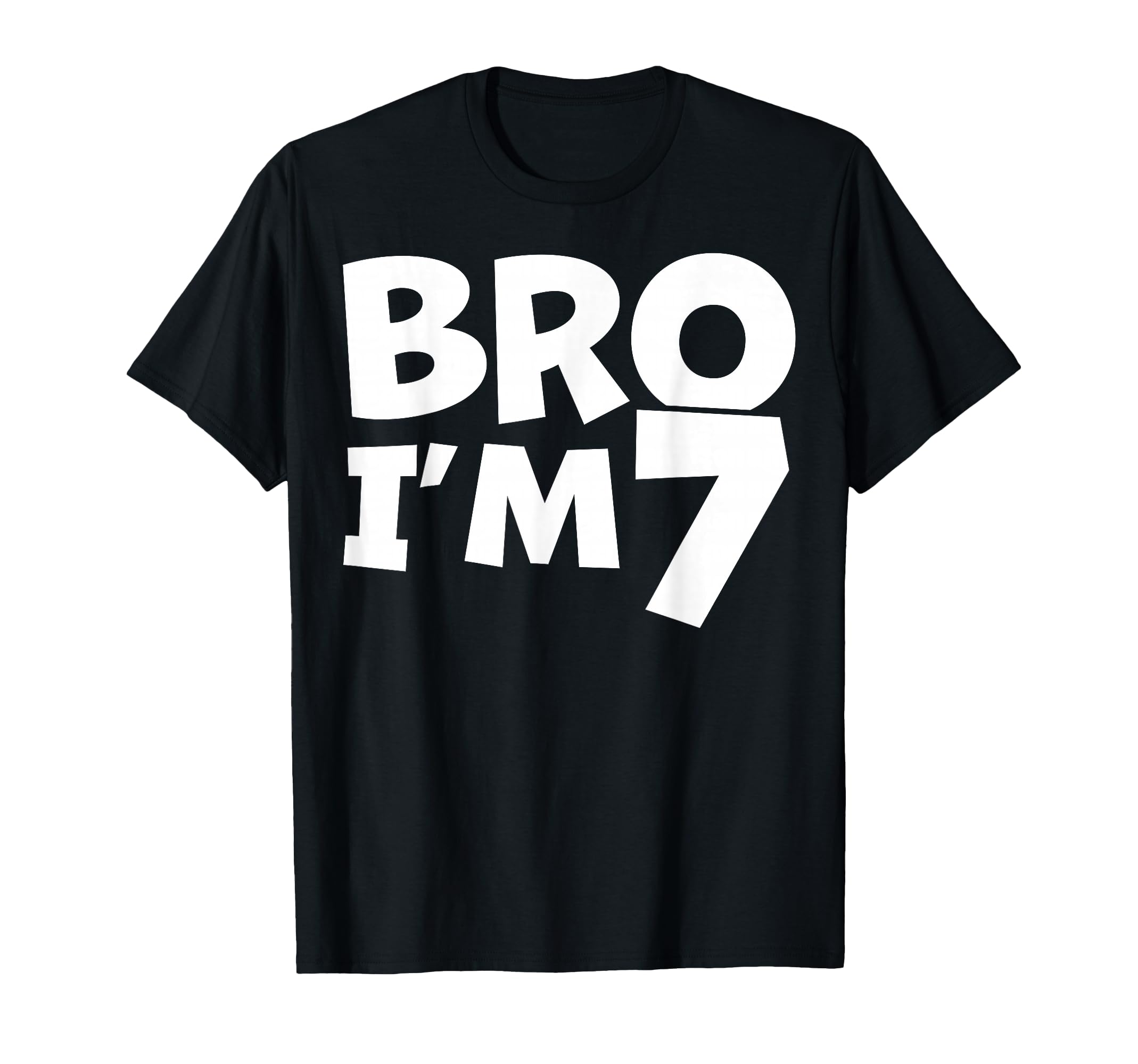 7th Birthday T-Shirt for Son - Fun Black Tee with Playful White Text - Perfect for 7 Year Old Celebration!