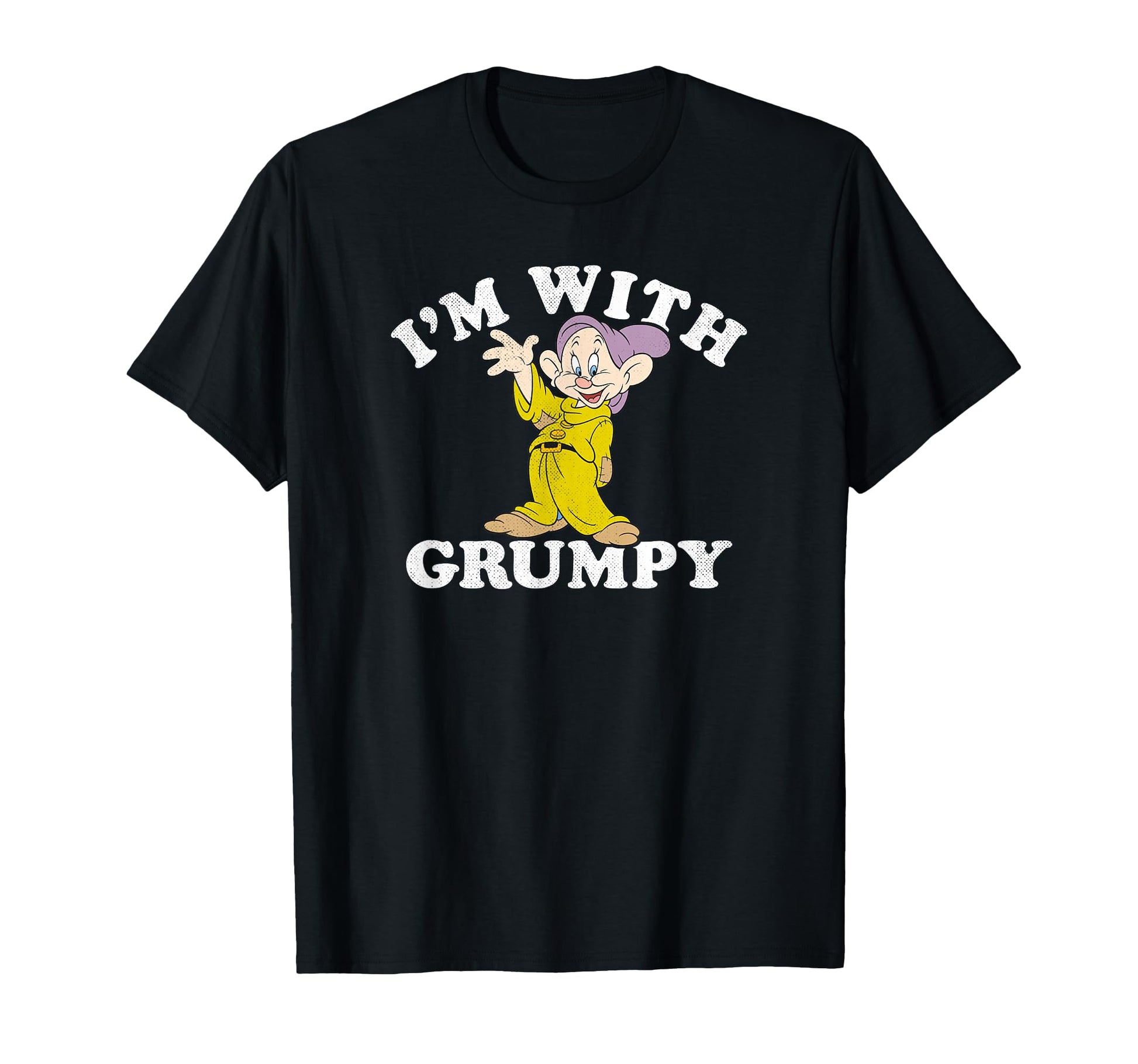 Playful Waving Dwarf Cartoon Graphic T-Shirt with Slogan