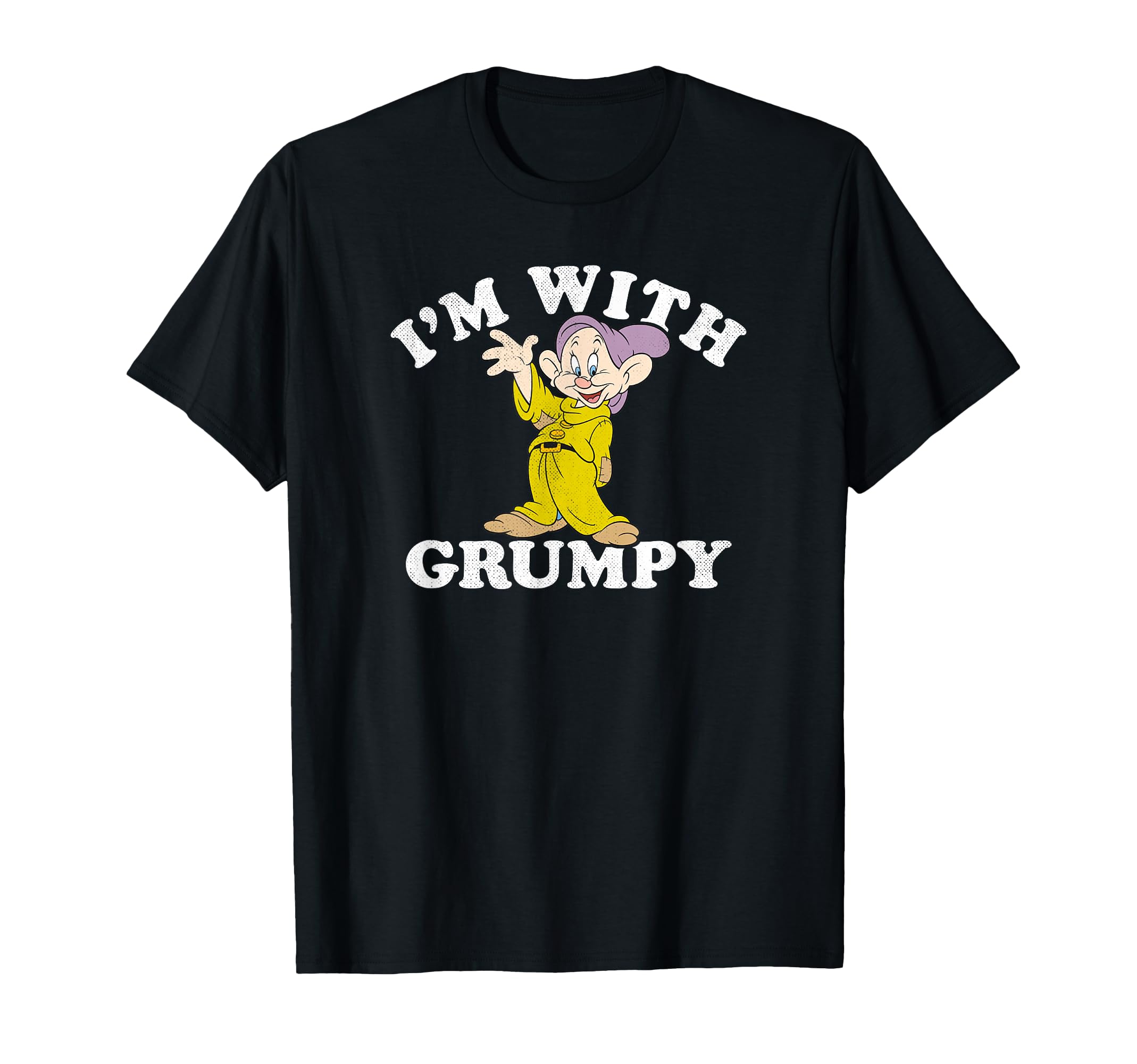 Playful Waving Dwarf Cartoon Graphic T-Shirt with Slogan