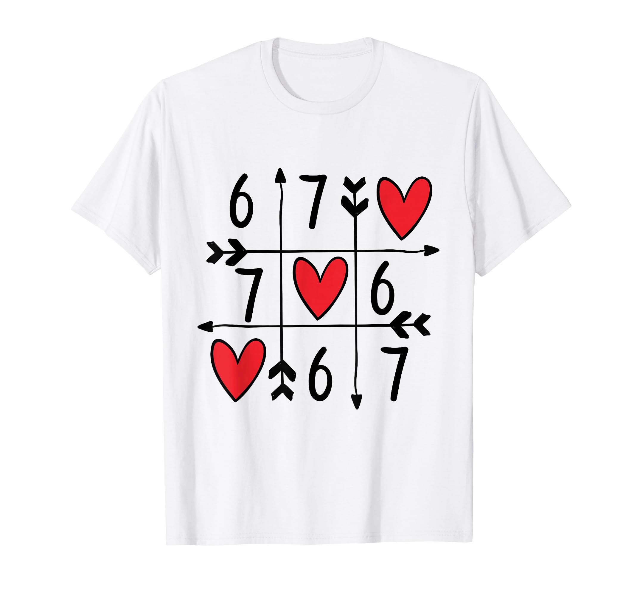 Playful Heart Grid Design T-Shirt for Gamers - Perfect Valentine's Day Gift