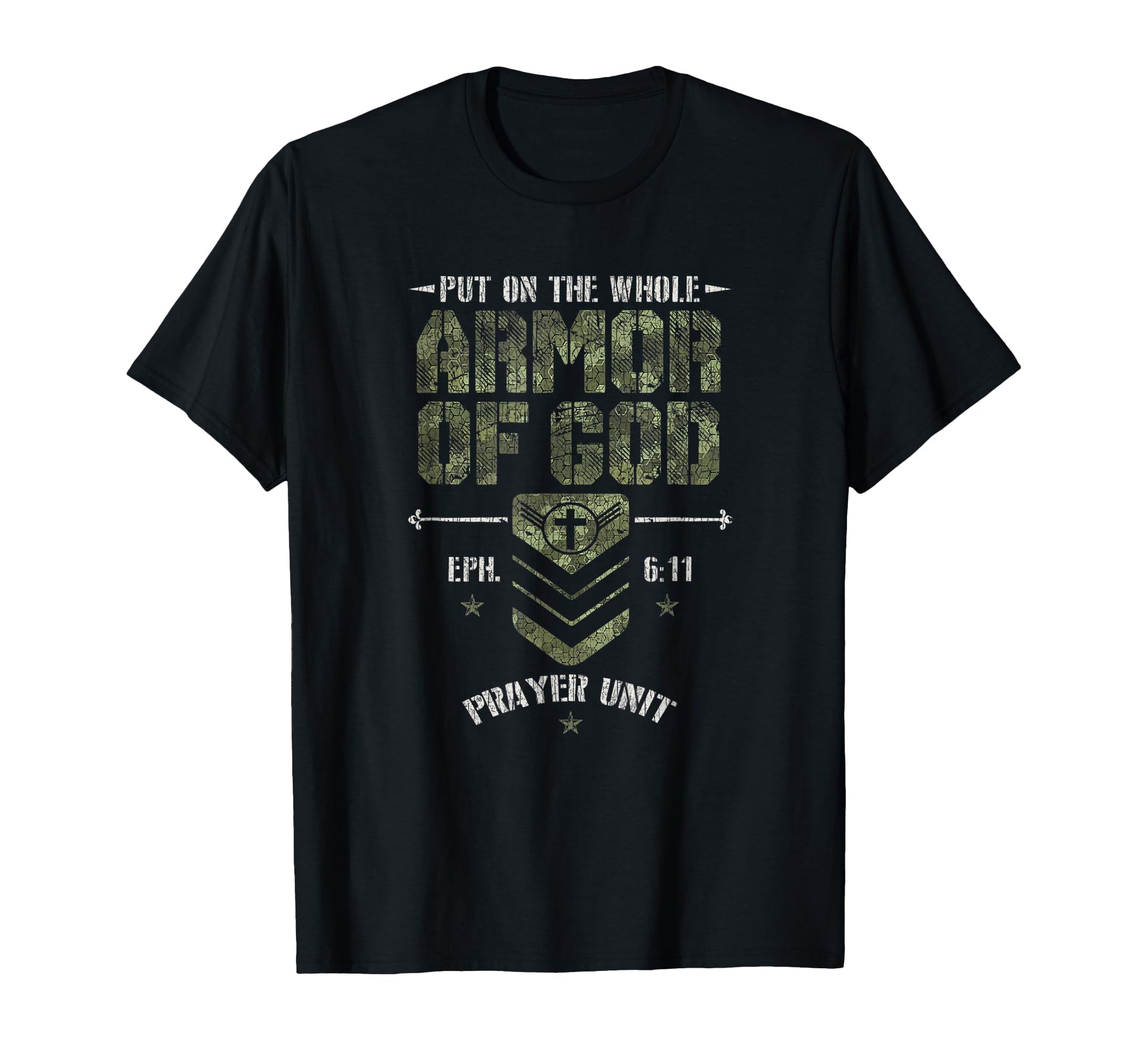 Vintage Religious Camo Armor of God T-Shirt - Faith-Inspired Graphic