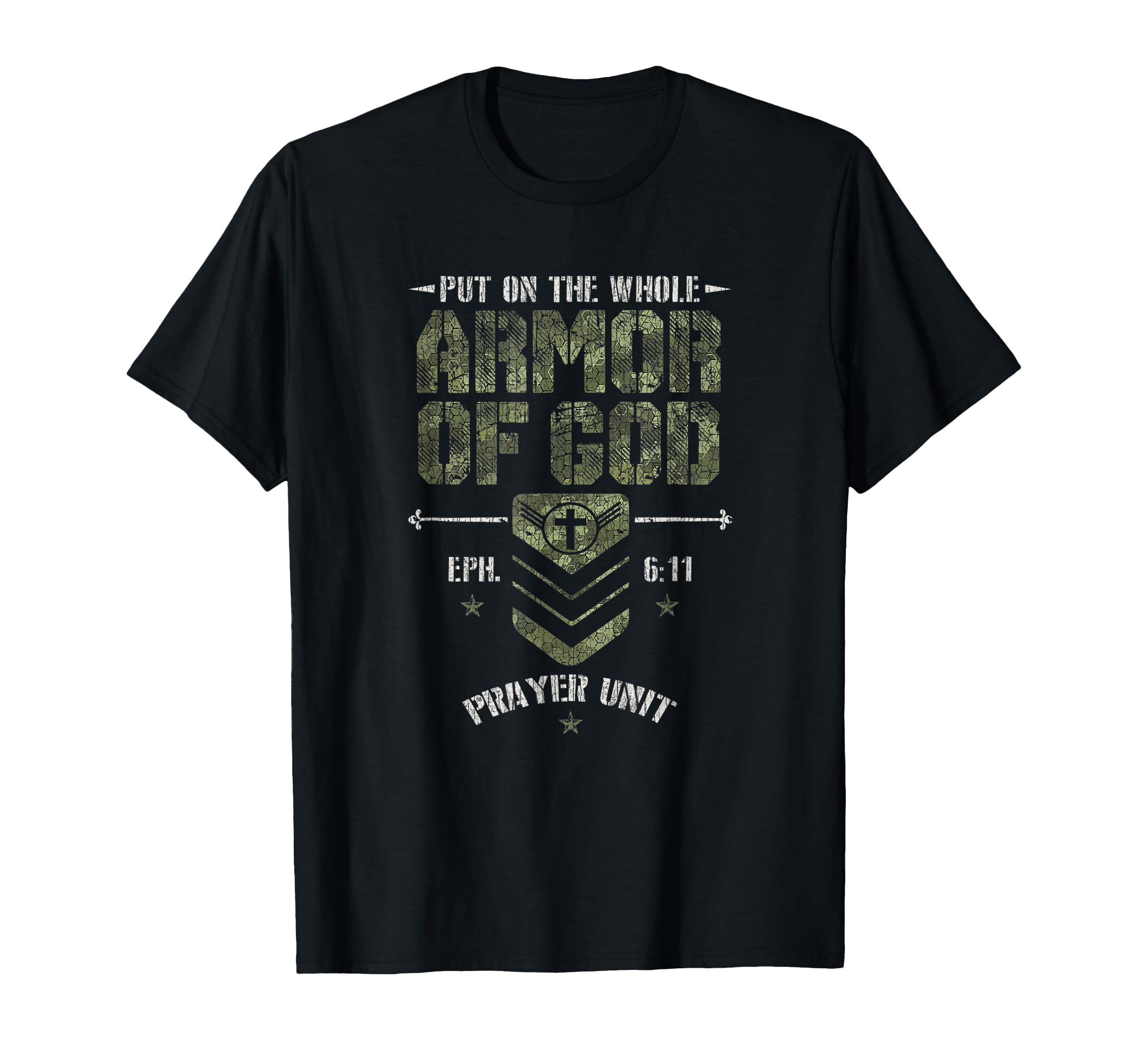 Vintage Religious Camo Armor of God T-Shirt - Faith-Inspired Graphic