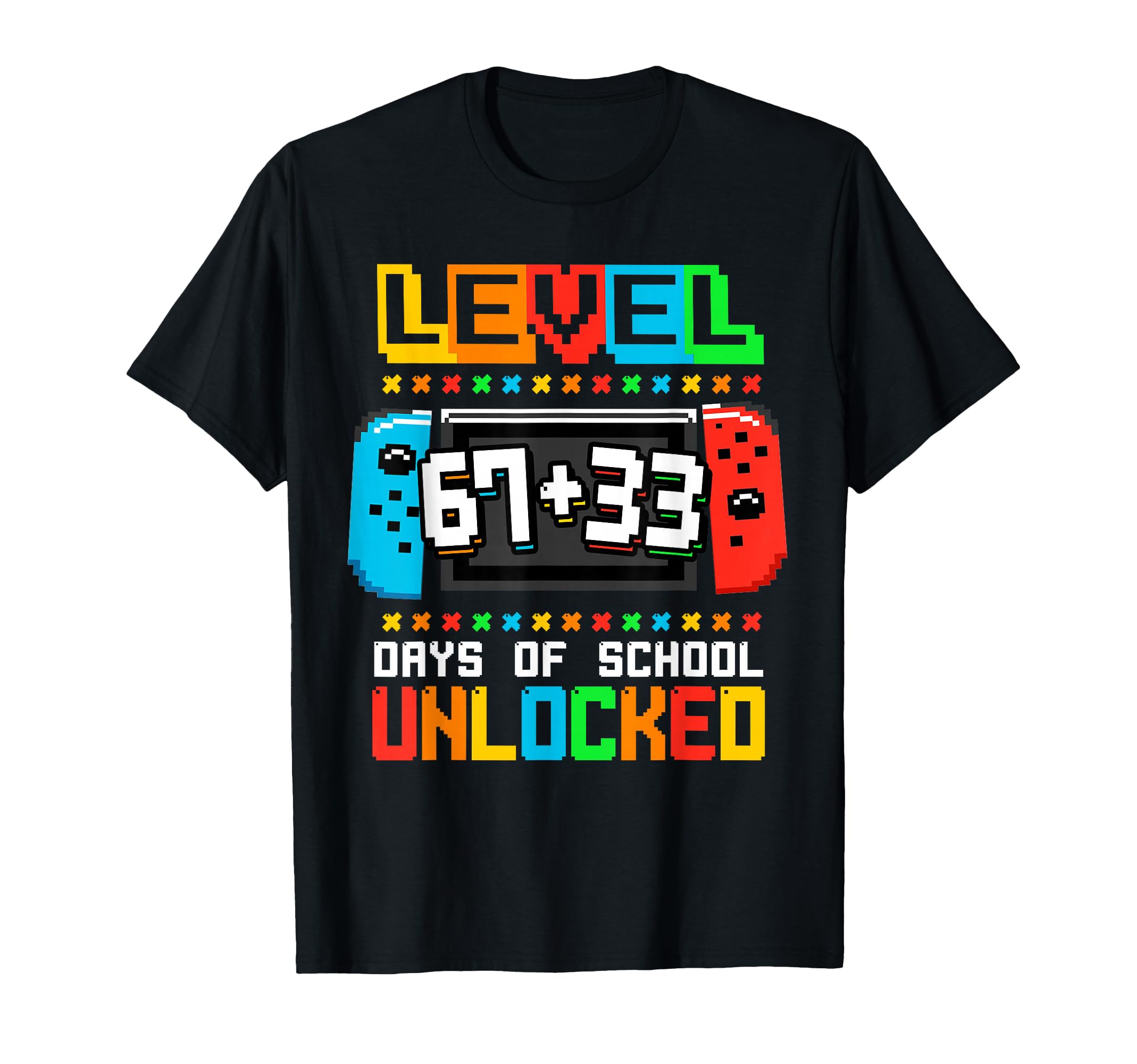 Colorful Gaming Controller T-Shirt for Celebrating 100 Days of School Fun