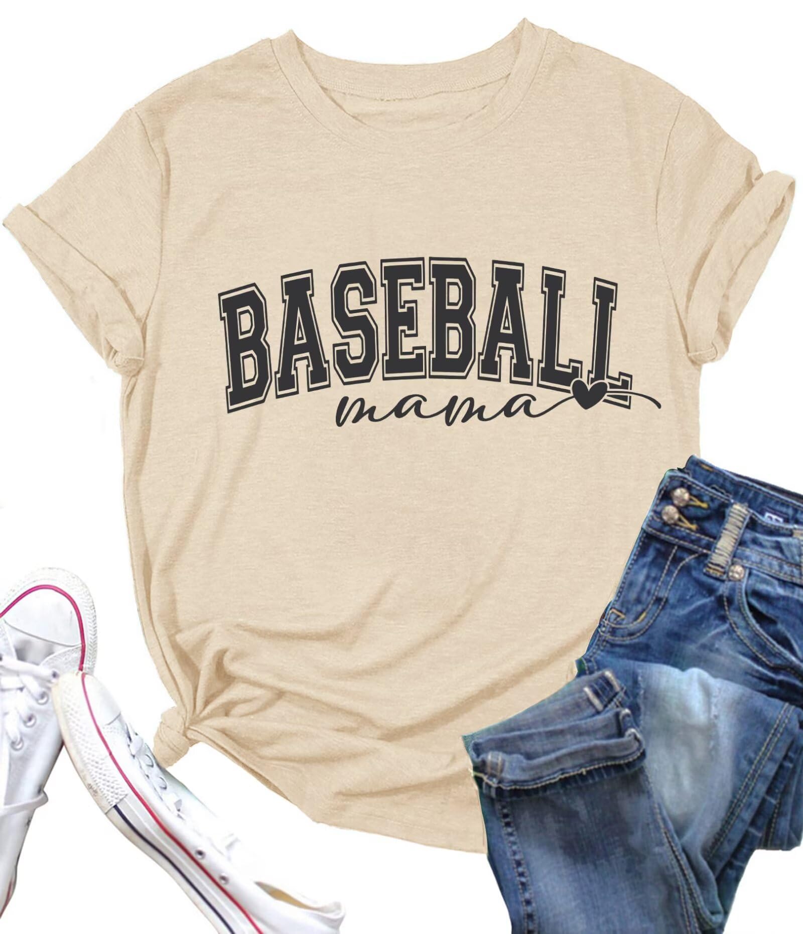Funny Baseball Mom T-Shirt for Game Day - Stylish Short Sleeve Top for Baseball Lovers