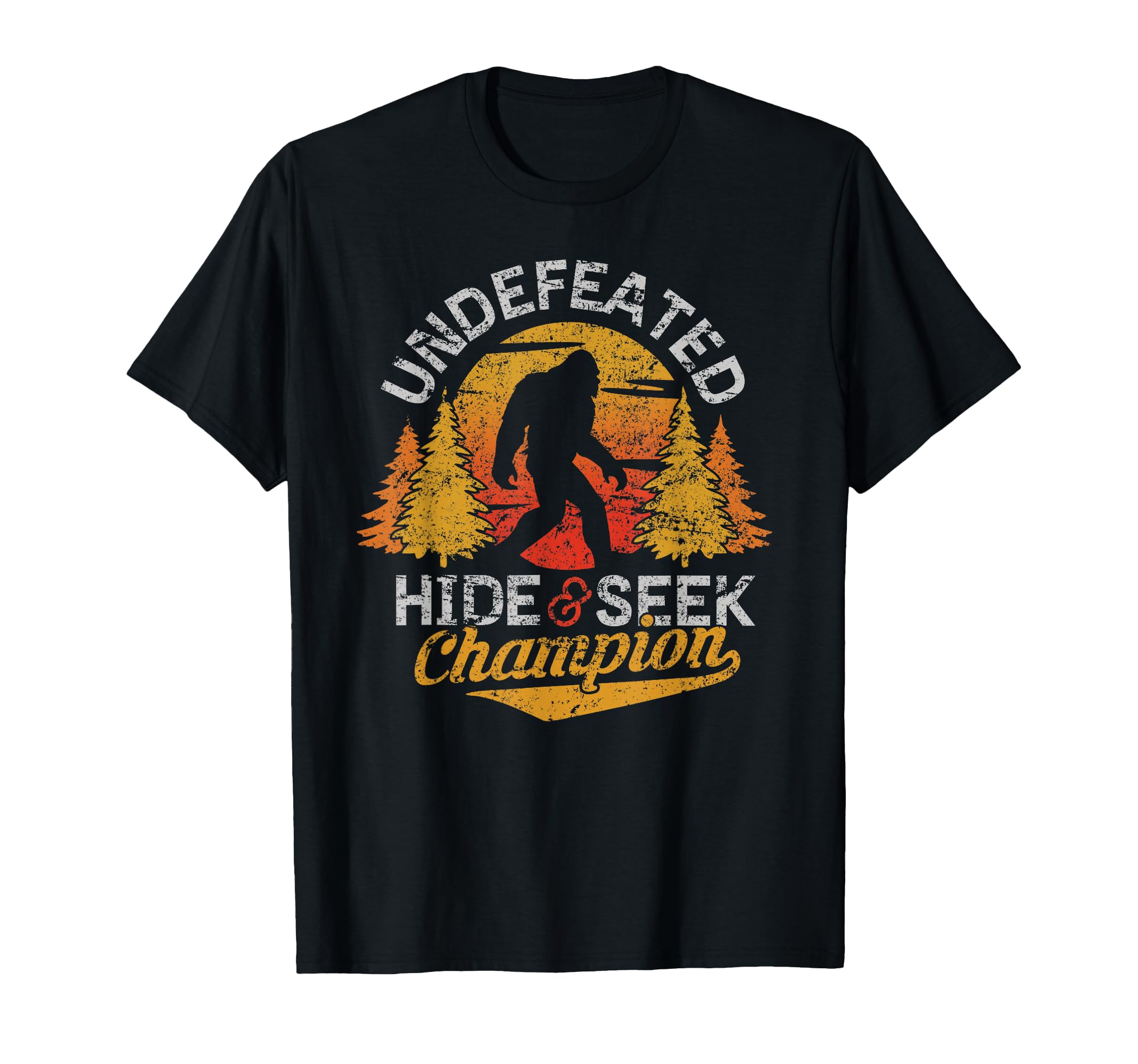 Bigfoot Hide and Seek Champion T-Shirt for Outdoor Adventure Lovers