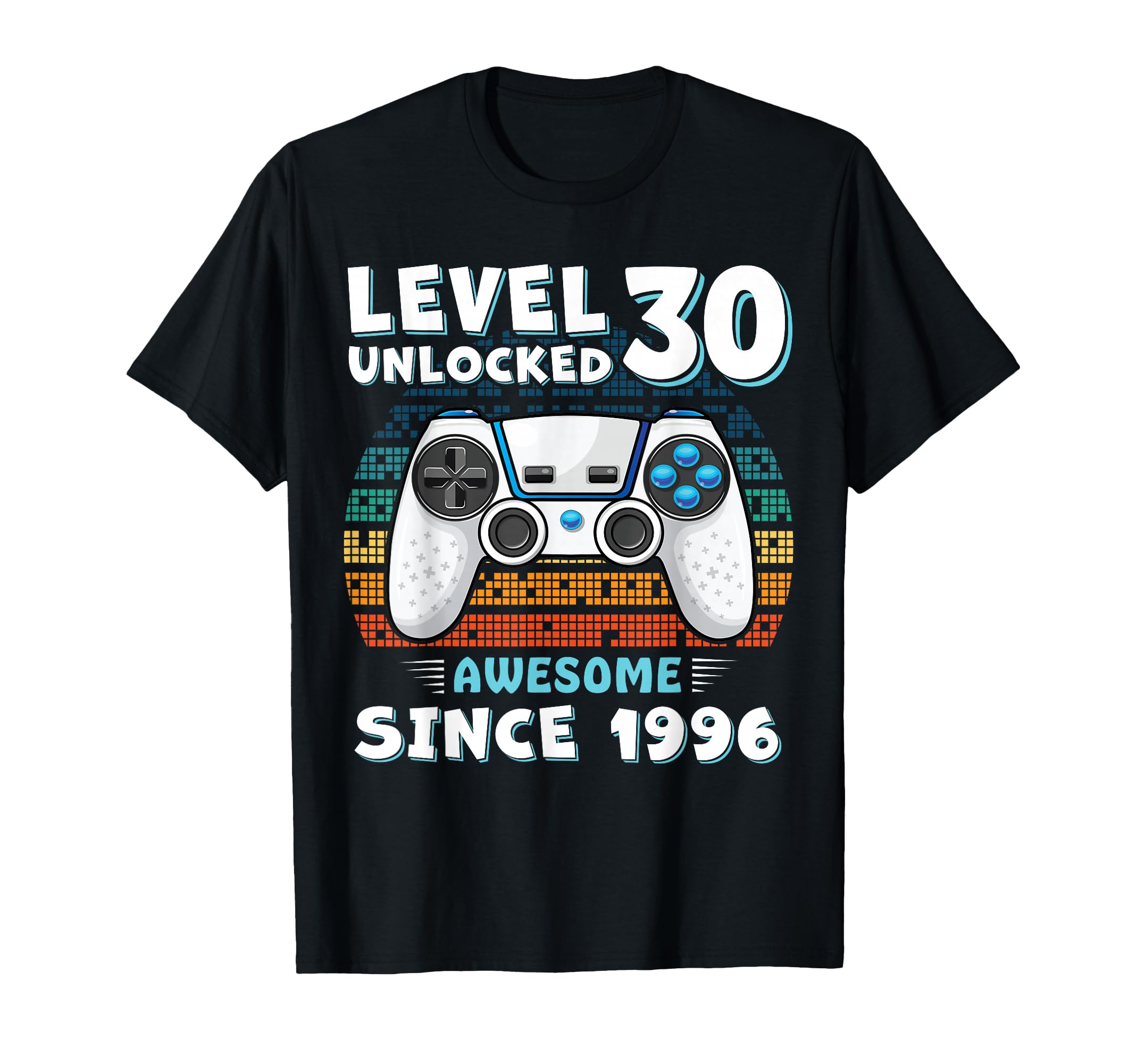 Colorful Game Controller Graphic T-Shirt for 30 Year Old Birthday Celebration