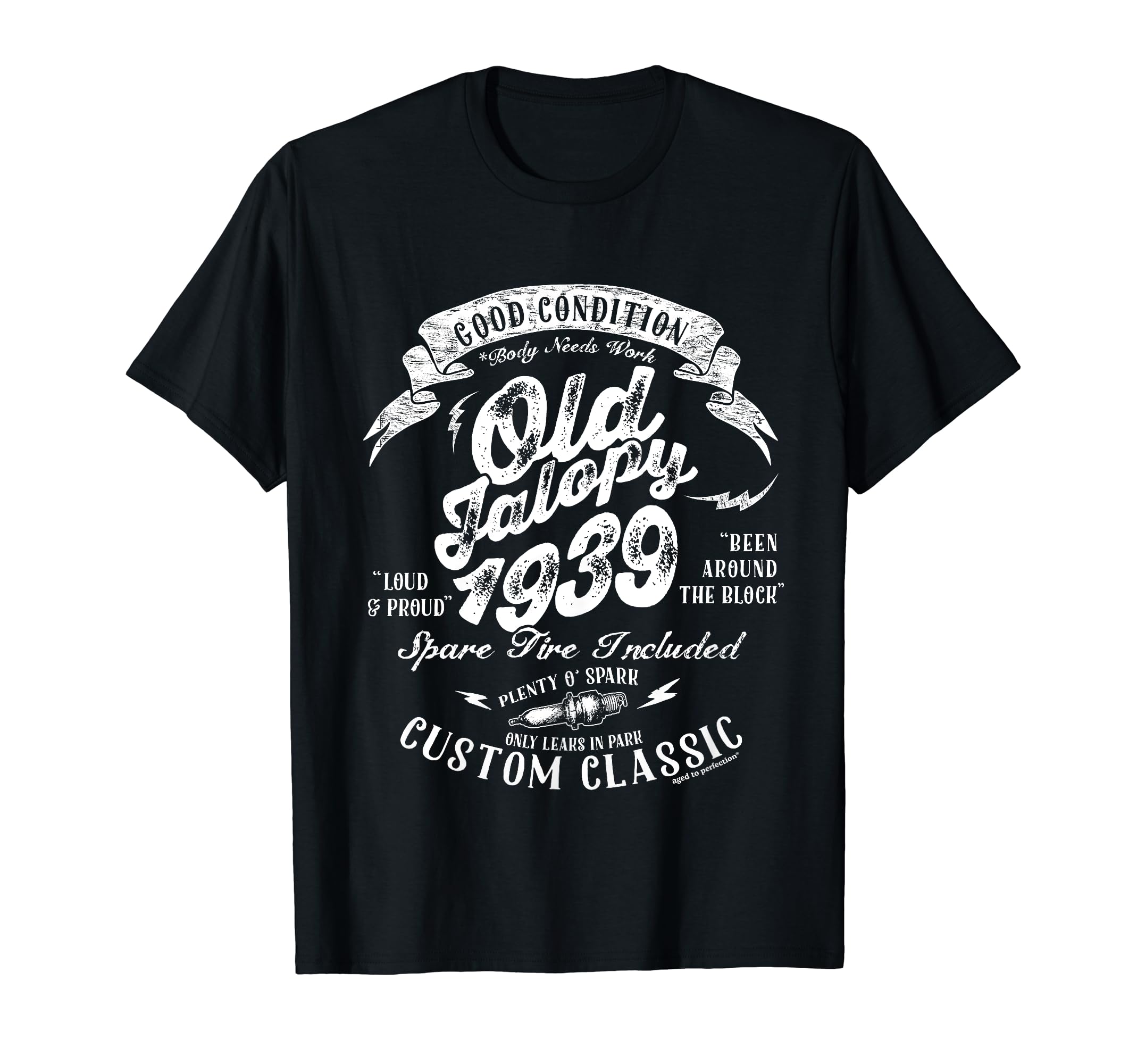 Funny Vintage 1939 Old Jalopy Graphic T-Shirt for Classic Car Enthusiasts
