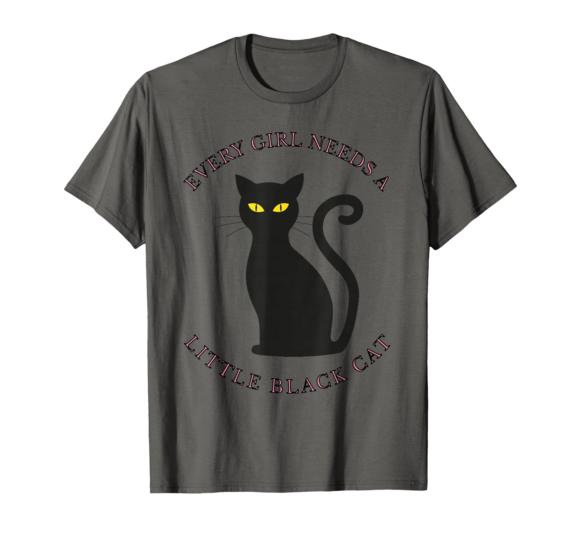 Dark Gray Black Cat Silhouette T-Shirt - Every Needs a Little Black Cat Design