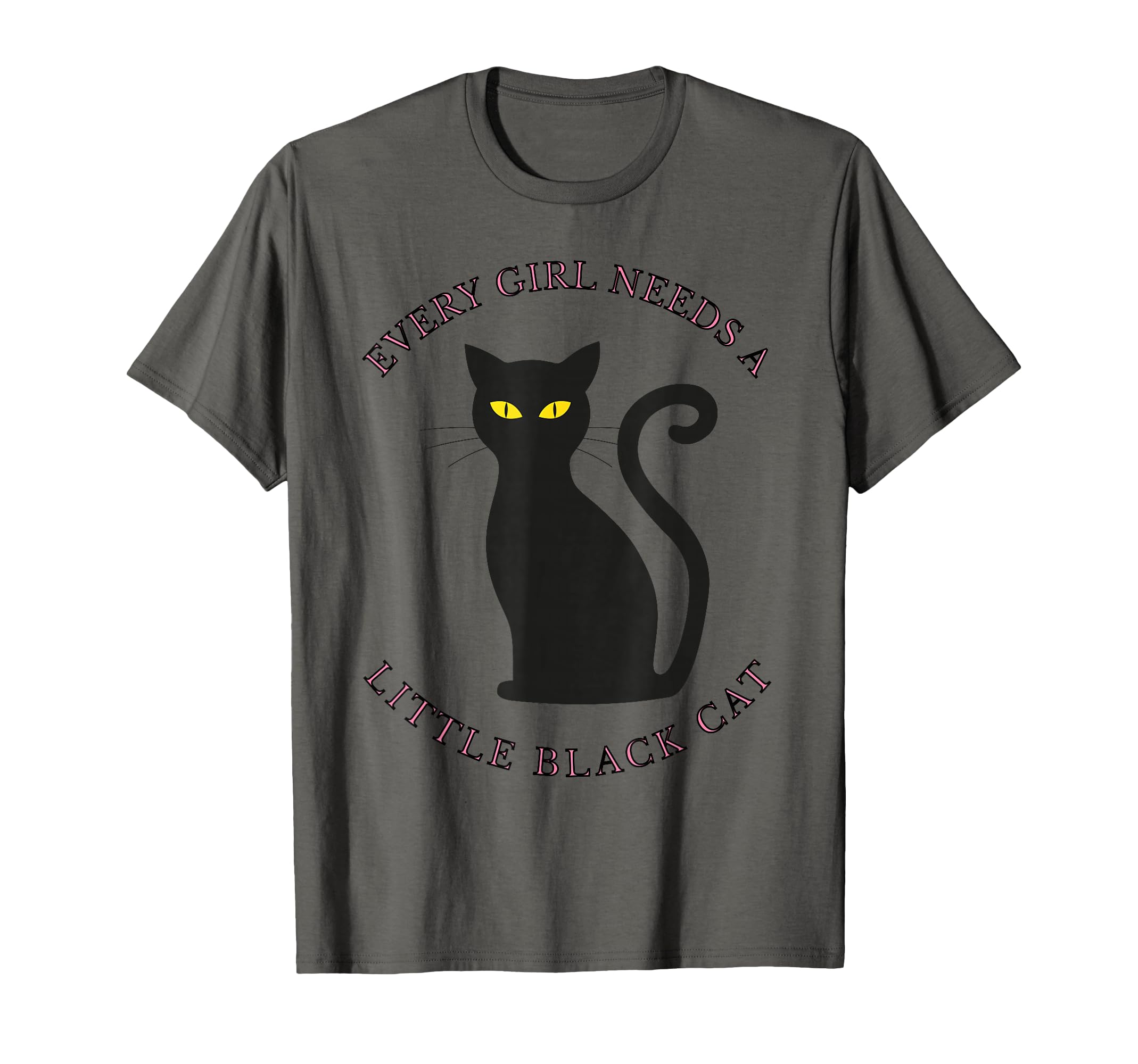 Dark Gray Black Cat Silhouette T-Shirt - Every Needs a Little Black Cat Design