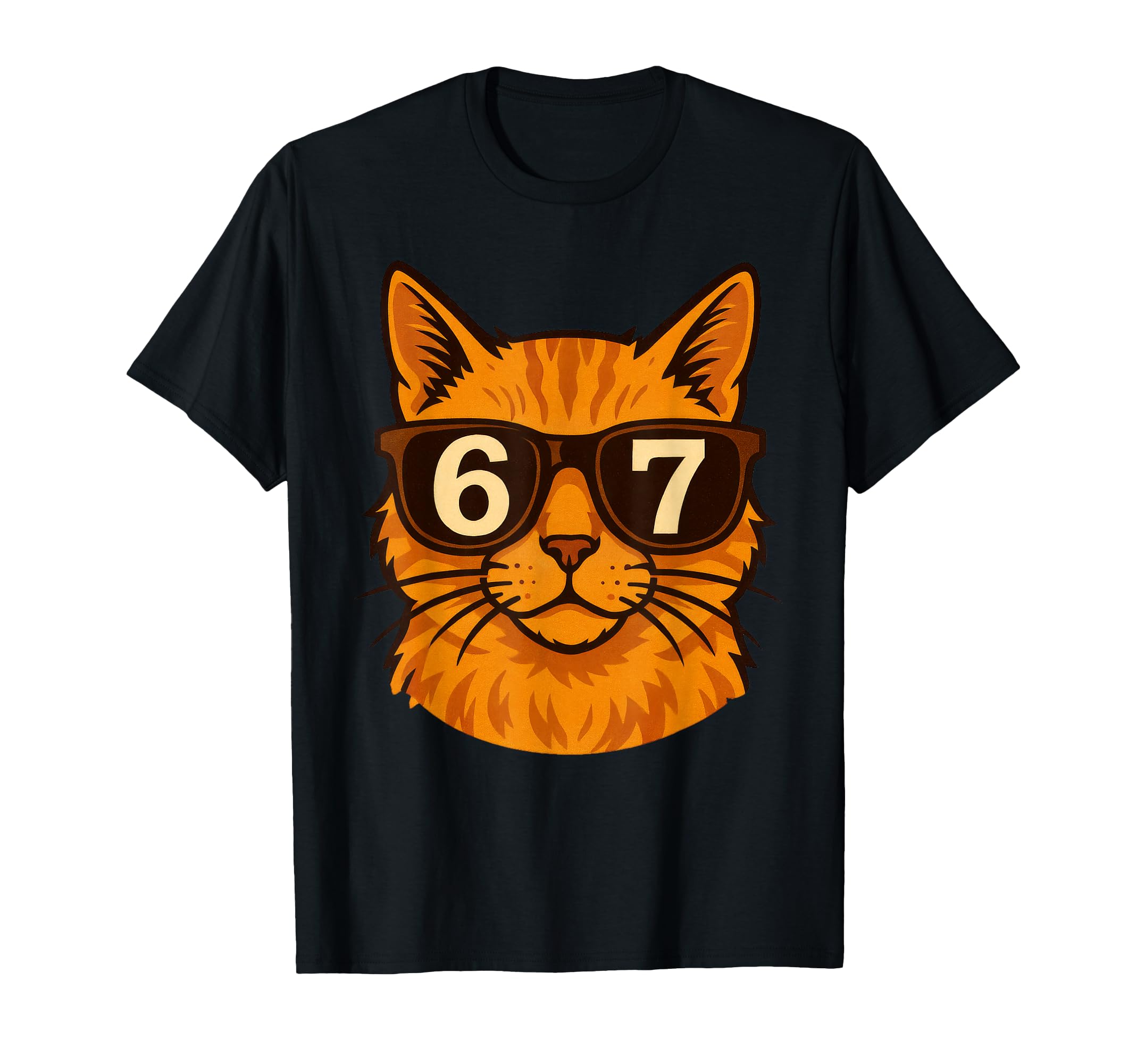 Funny Orange Cat Sunglasses T-Shirt for Cat Lovers and Meme Enthusiasts