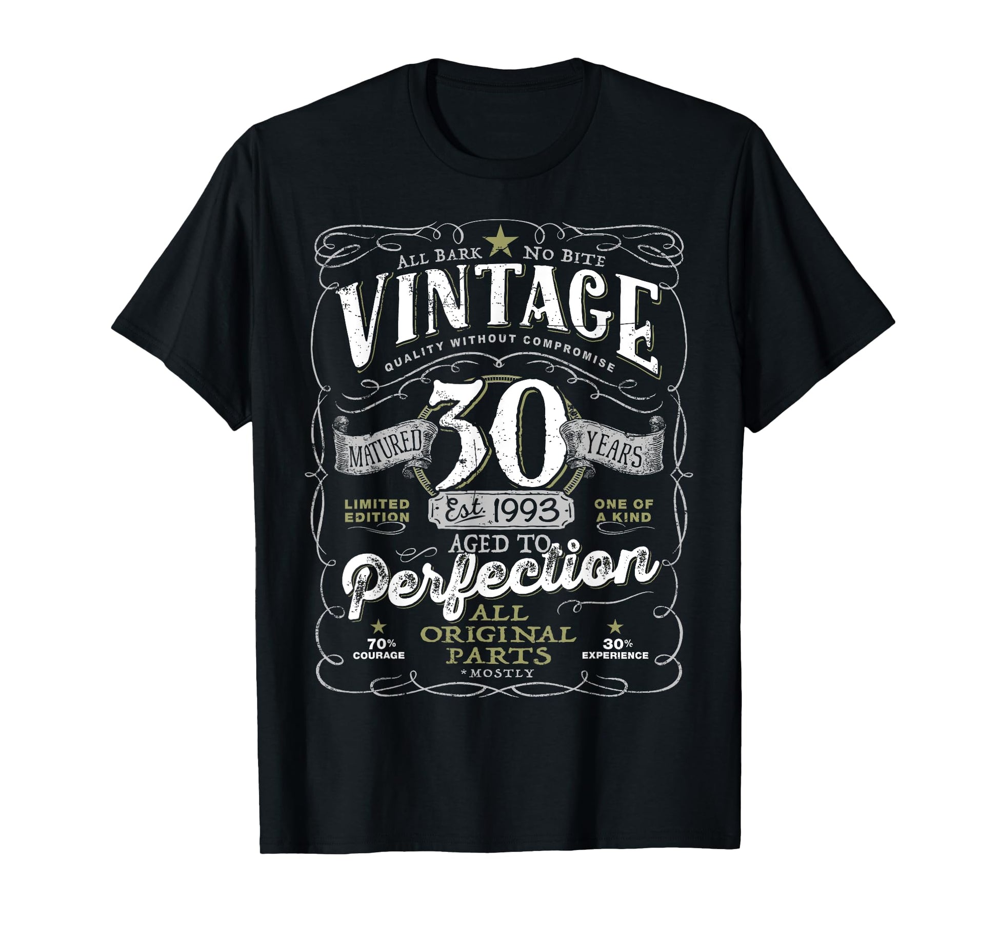 Vintage 30th Birthday 1993 Aged to Perfection T-Shirt for Nostalgic Celebration