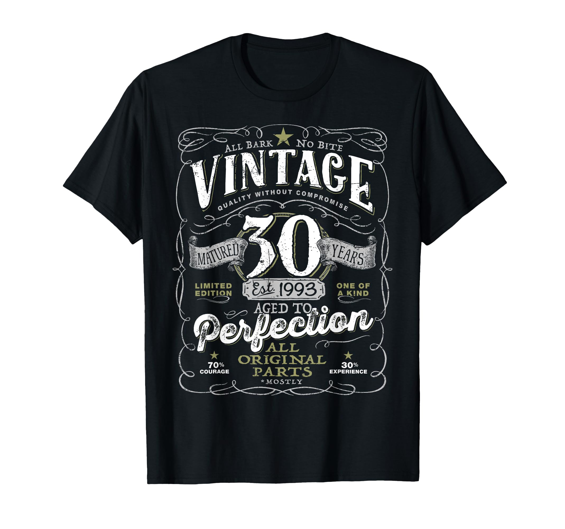 Vintage 30th Birthday 1993 Aged to Perfection T-Shirt for Nostalgic Celebration