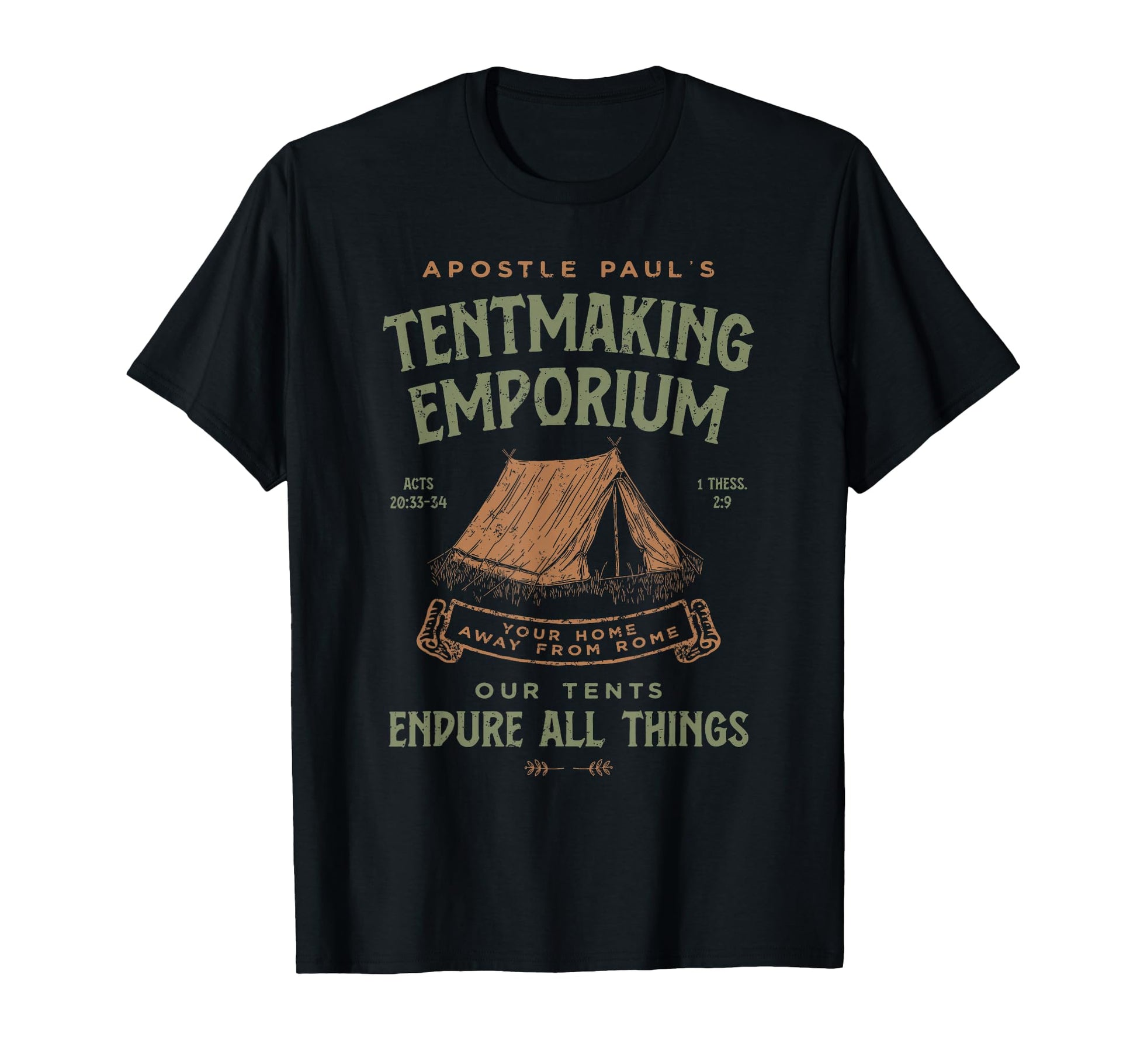Vintage Apostle Paul Tentmaking Illustration Funny Christian T-Shirt for Faith-Inspired Style