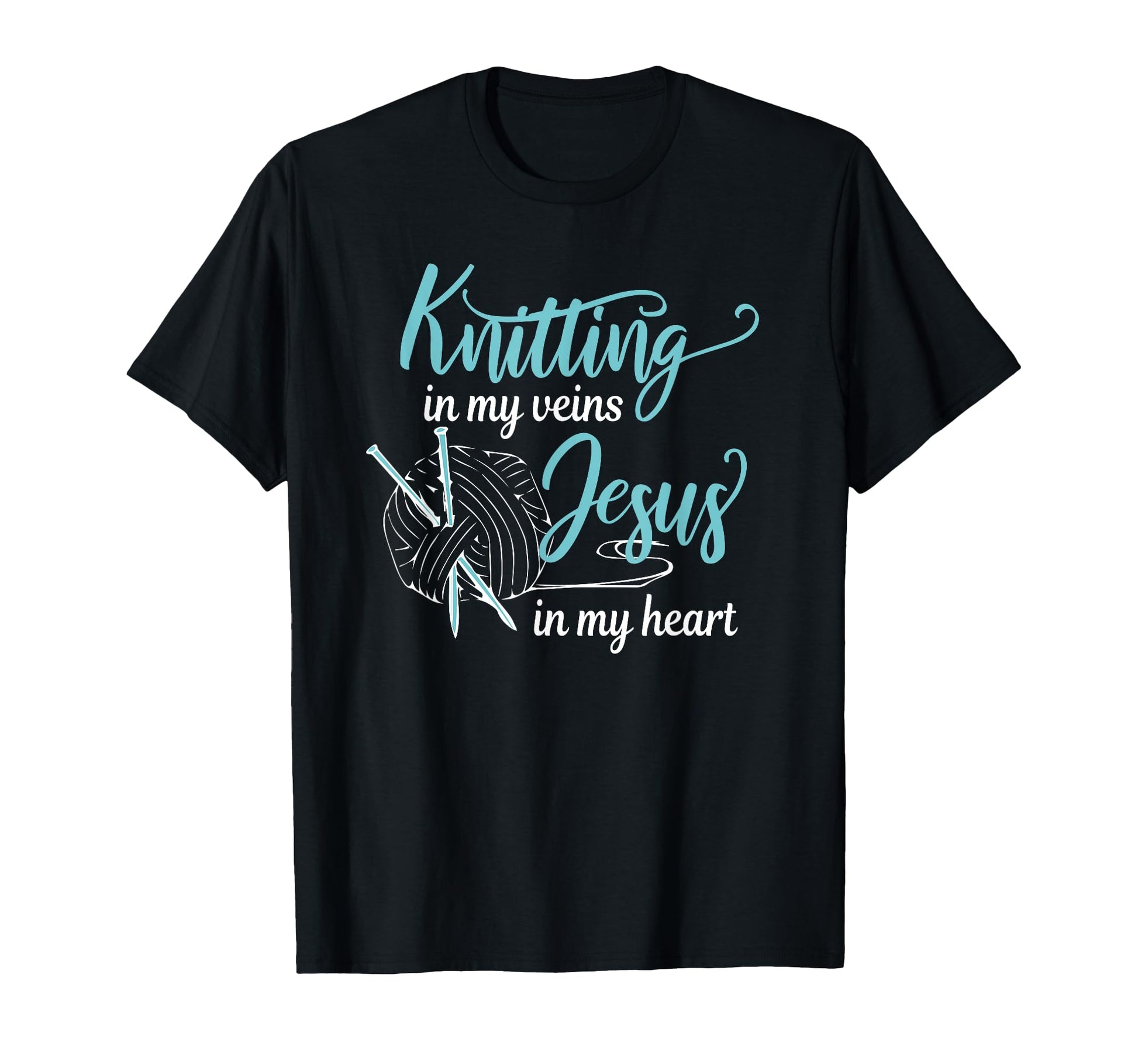 Whimsical Knitting Design T-Shirt for Faithful Crafters and Christian Hobbyists