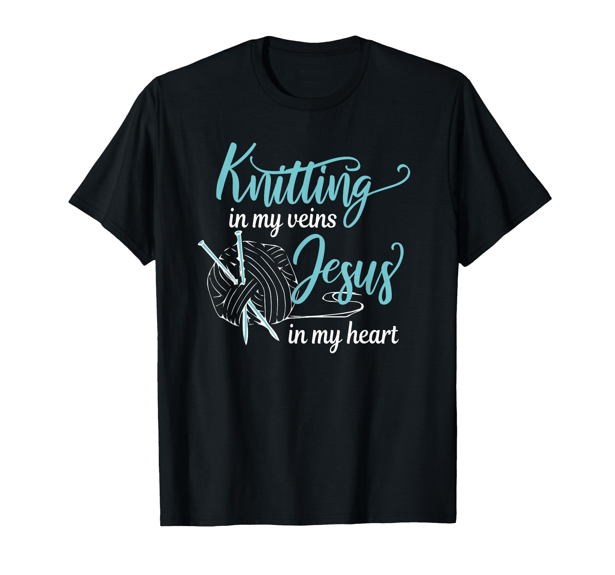 Whimsical Knitting Design T-Shirt for Faithful Crafters and Christian Hobbyists