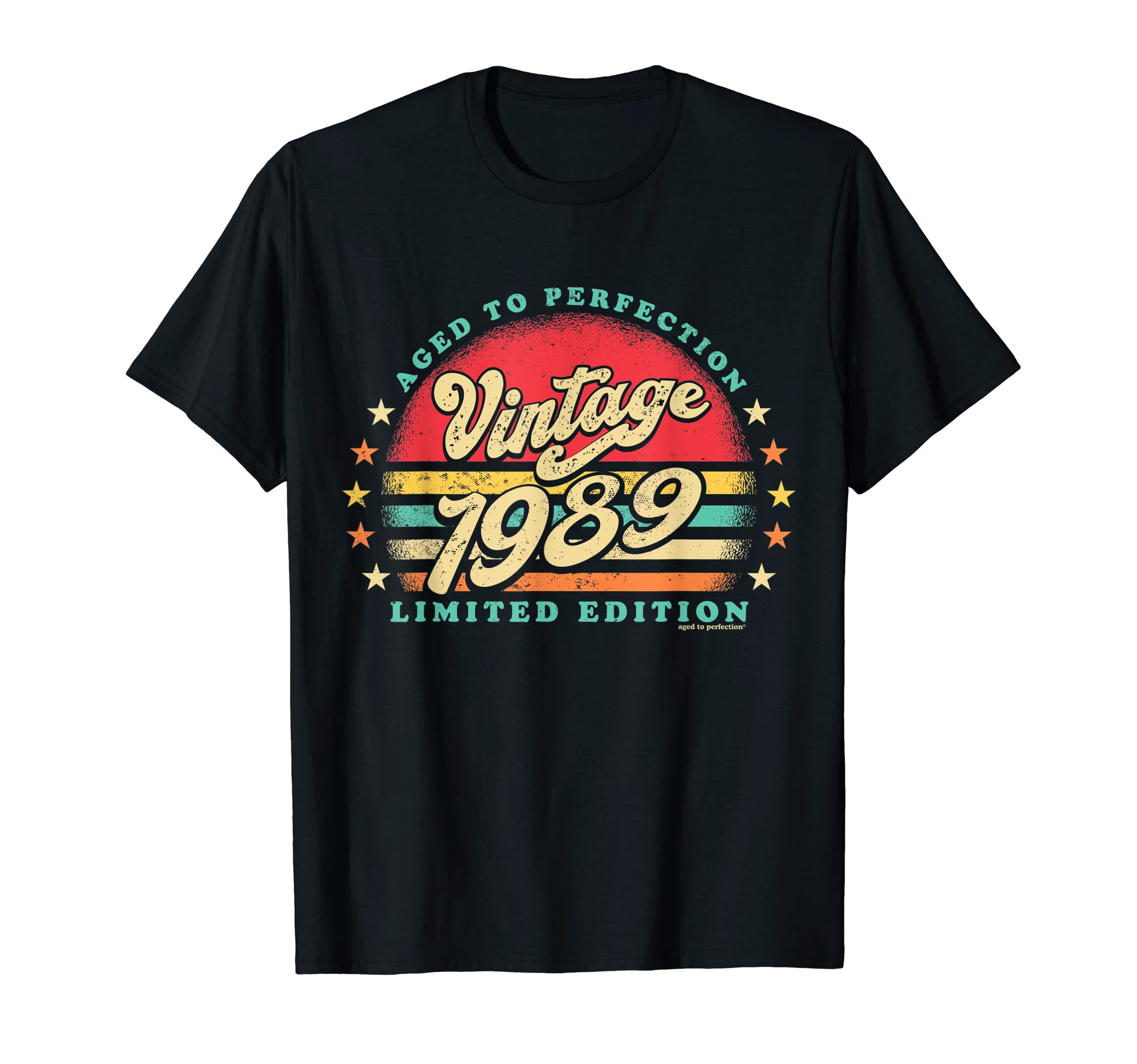 Retro 34th Birthday 1989 T-Shirt for Aged to Perfection Celebration