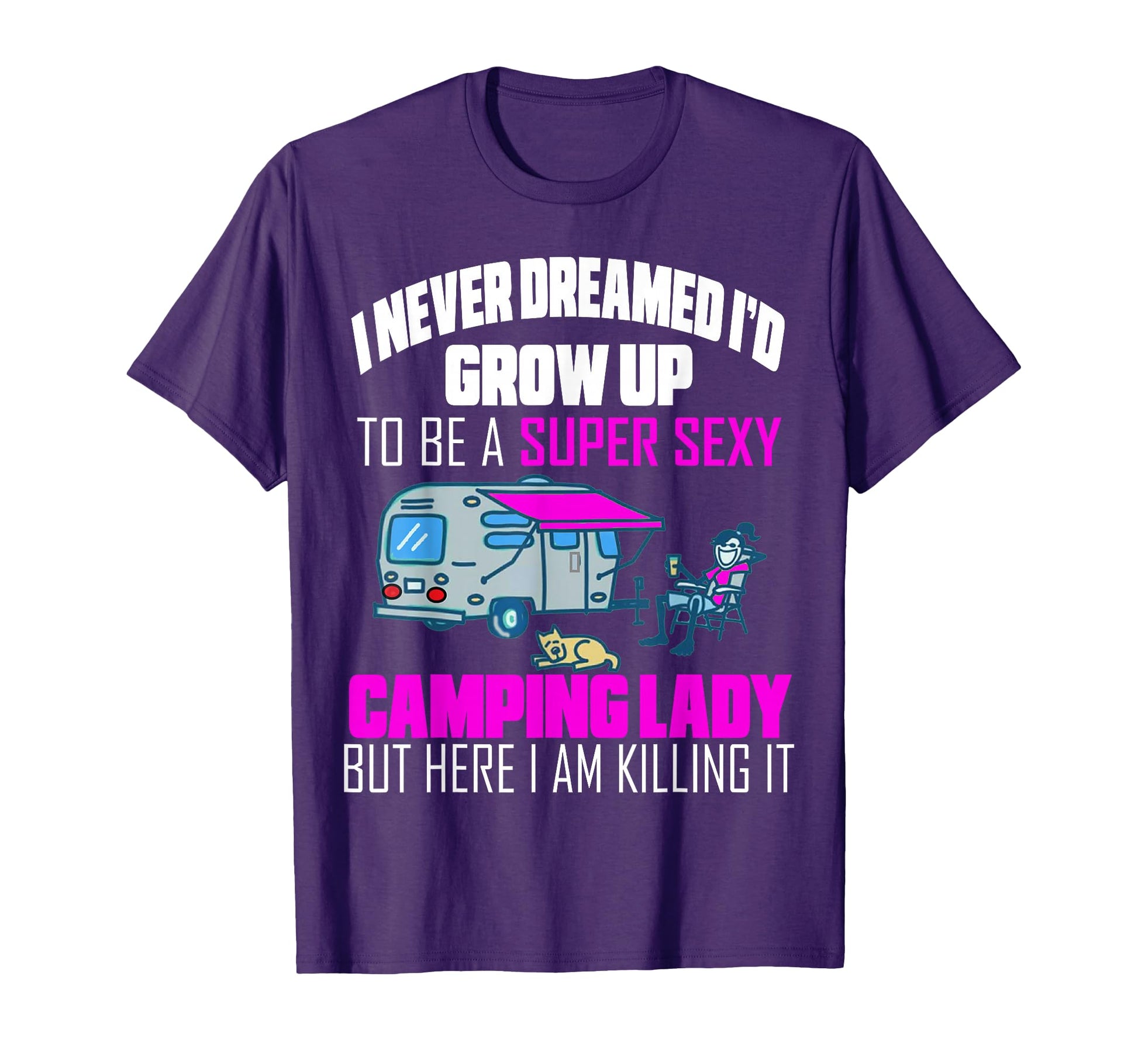 Playful Cartoon Camping T-Shirt for Outdoor Enthusiasts and Nature Lovers