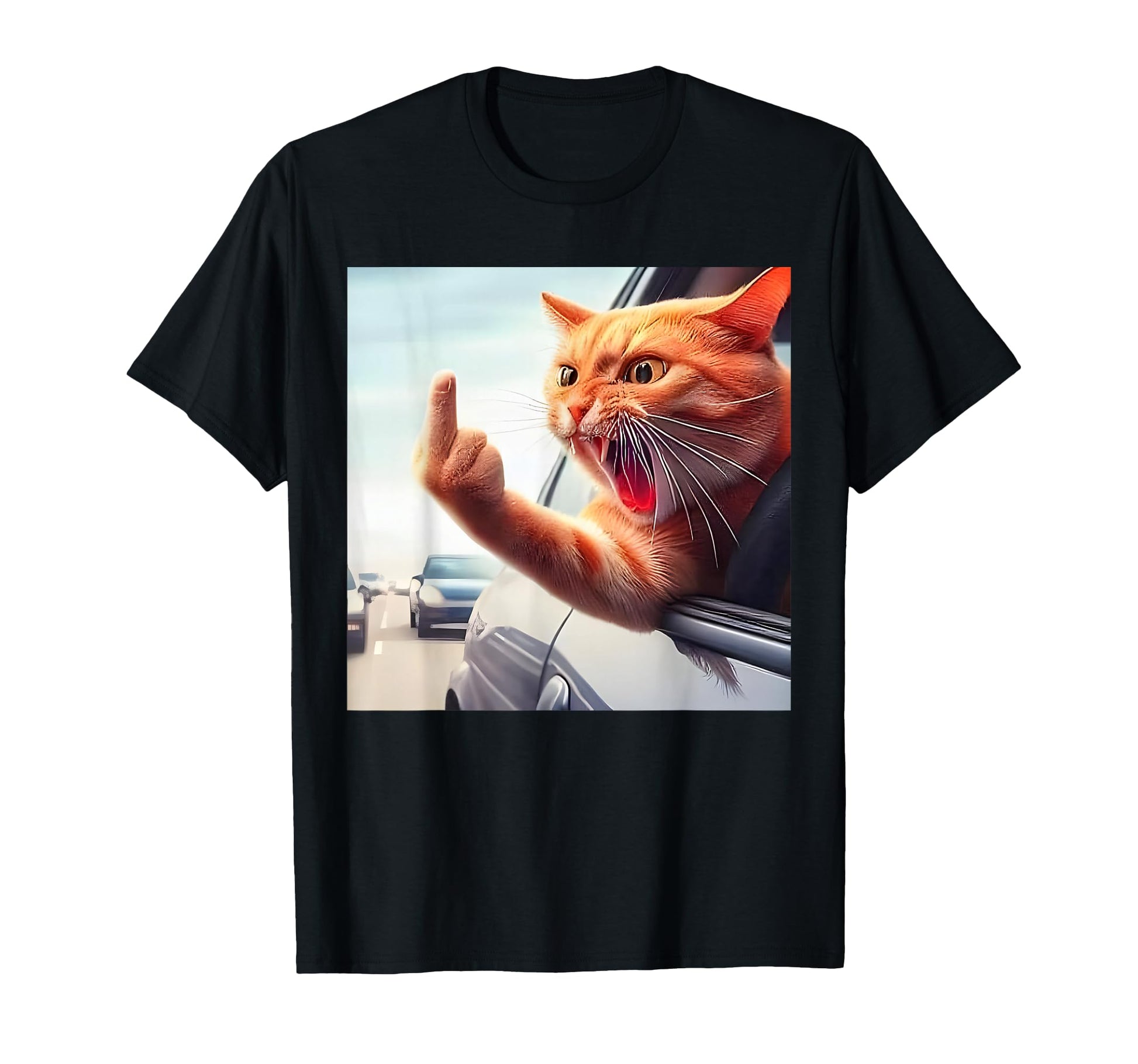 Funny Cat Middle Finger T-Shirt for Cat Lovers - Hilarious Design for Animal Enthusiasts