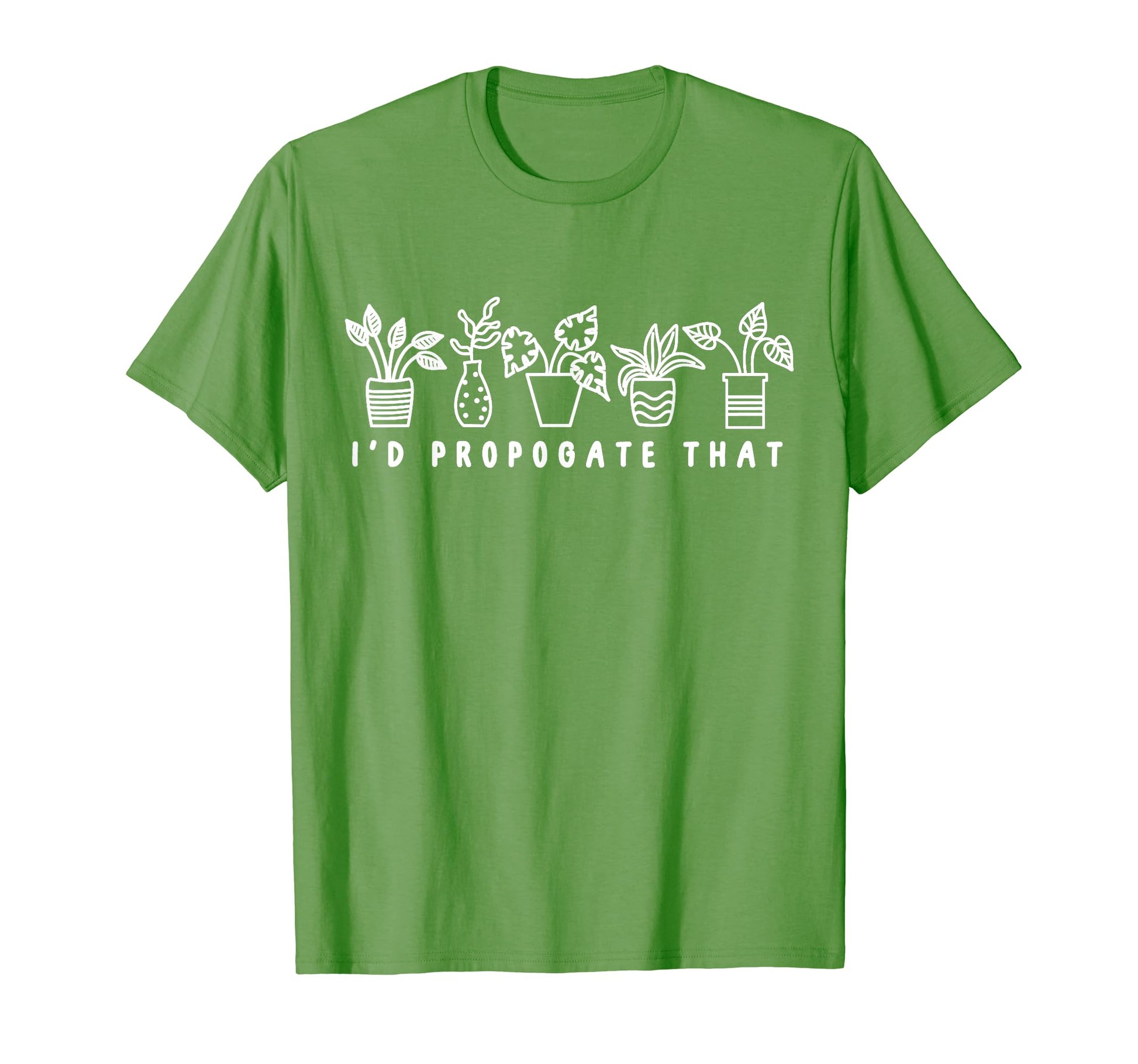 Vibrant Green Potted Plants T-Shirt for Gardening Enthusiasts and Nature Lovers