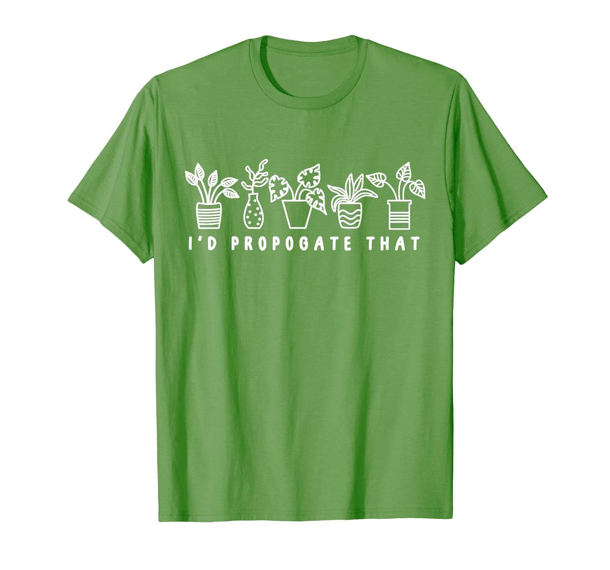 Vibrant Green Potted Plants T-Shirt for Gardening Enthusiasts and Nature Lovers