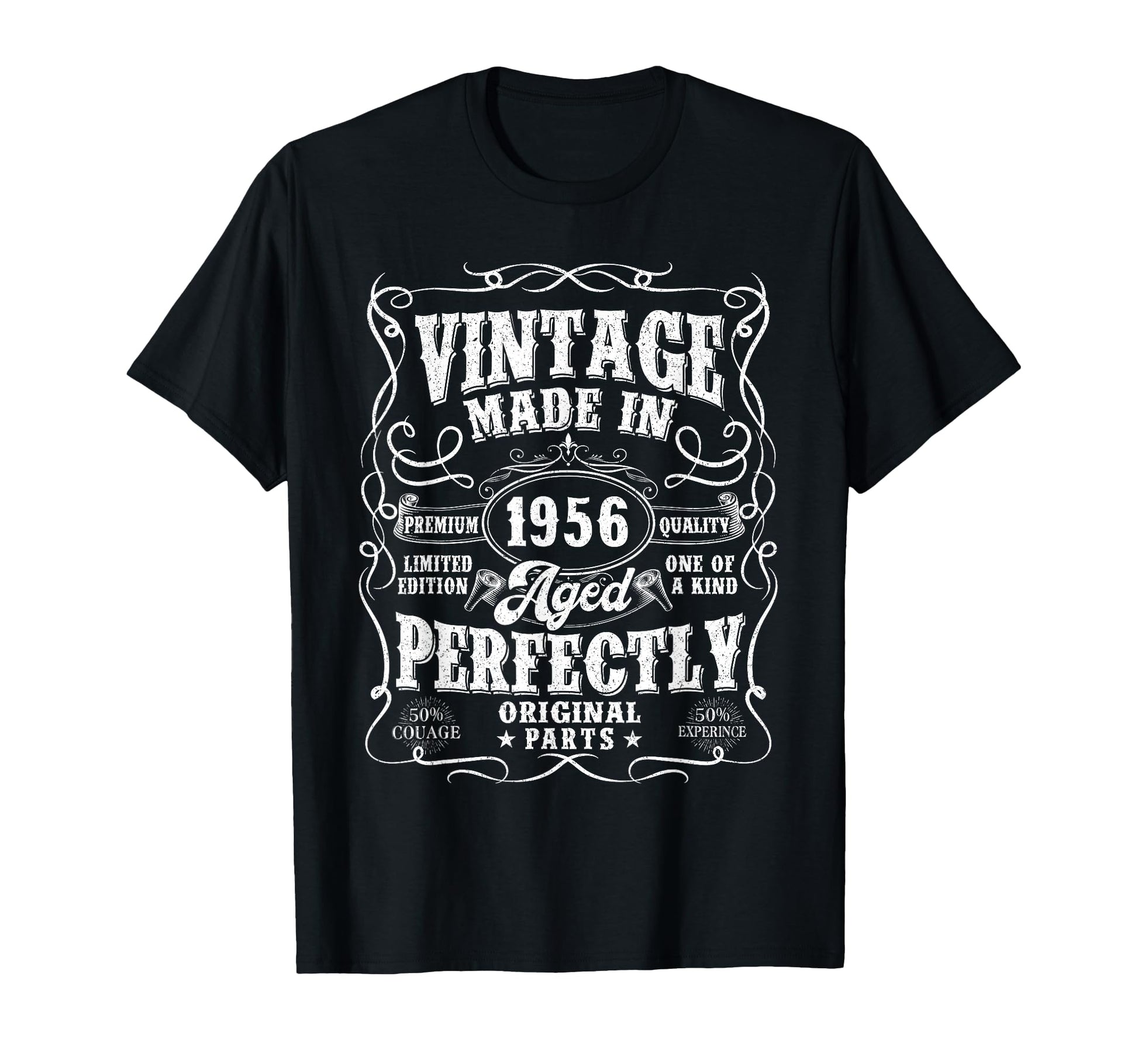 Vintage 70th Birthday T-Shirt for Men, Perfectly Aged 1956 Celebration Design