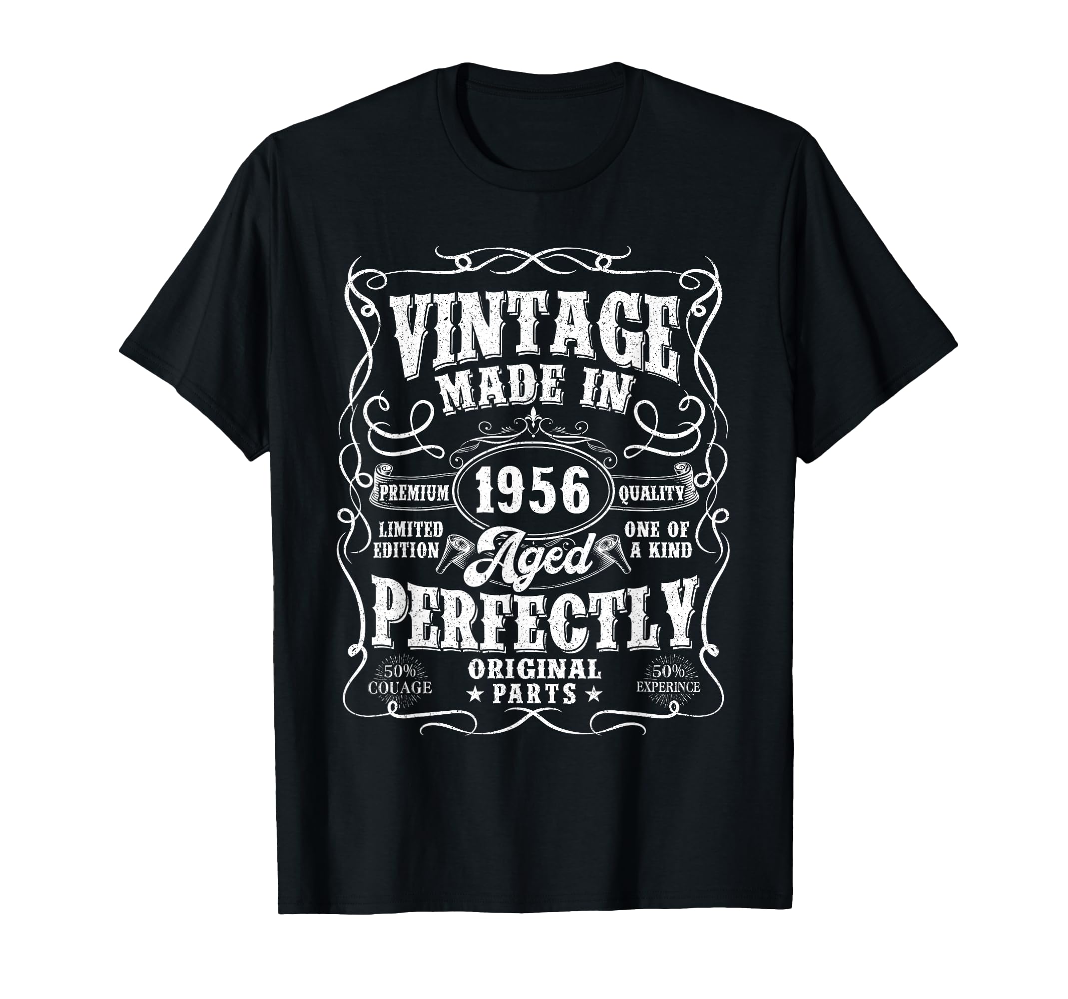 Vintage 70th Birthday T-Shirt for Men, Perfectly Aged 1956 Celebration Design