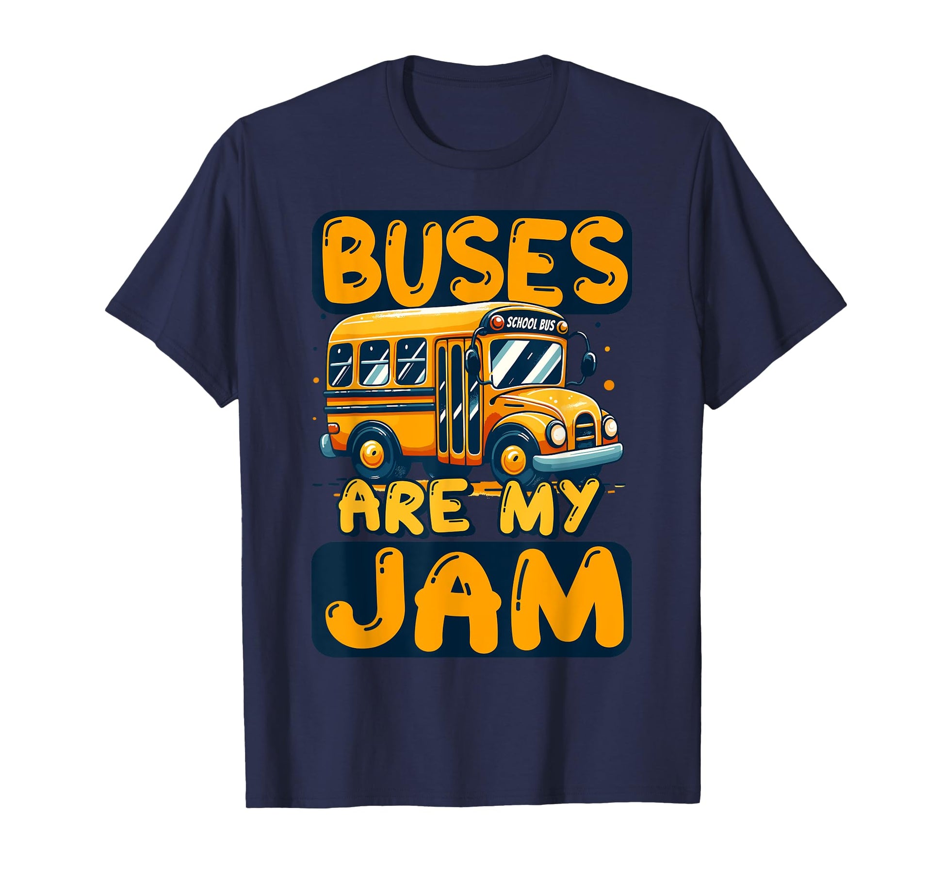 Colorful School Bus Illustration T-Shirt for Fun and Playful Style