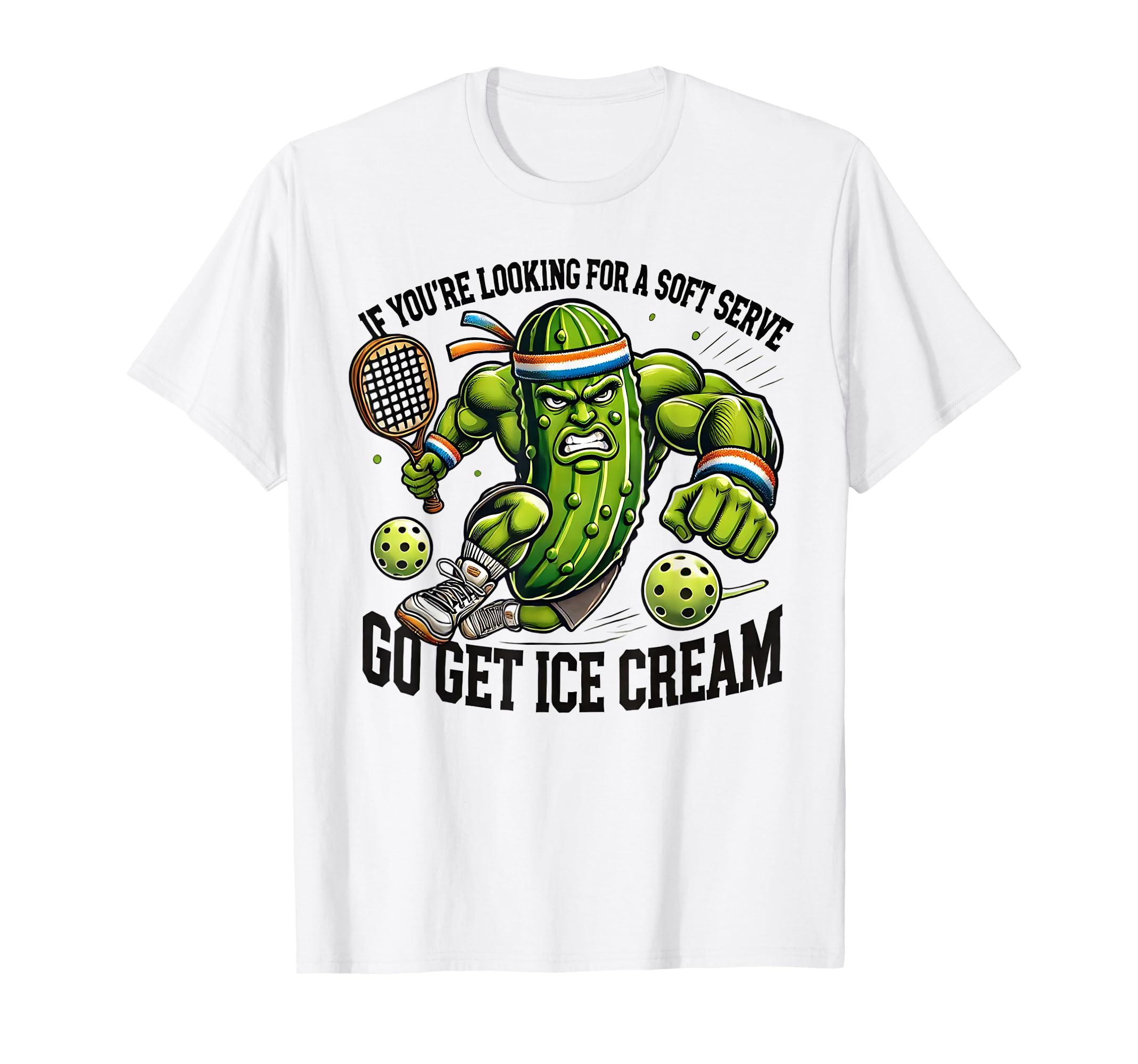 Funny Pickle Playing Pickleball T-Shirt for Sporty Enthusiasts and Pun Lovers