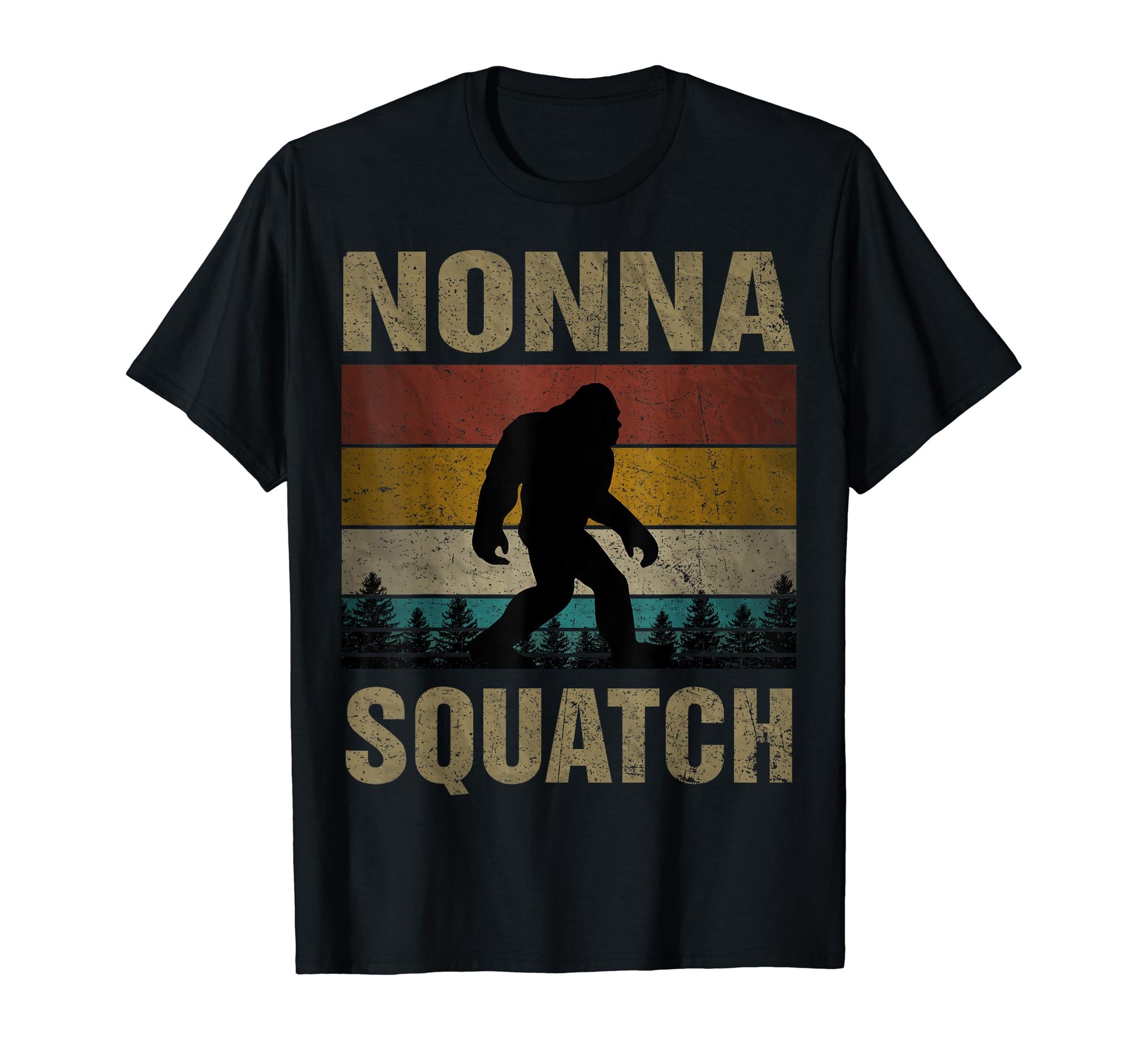 Earthy Tone Nonna Squatch Bigfoot Yeti Family Matching T-Shirt for Fun Gatherings