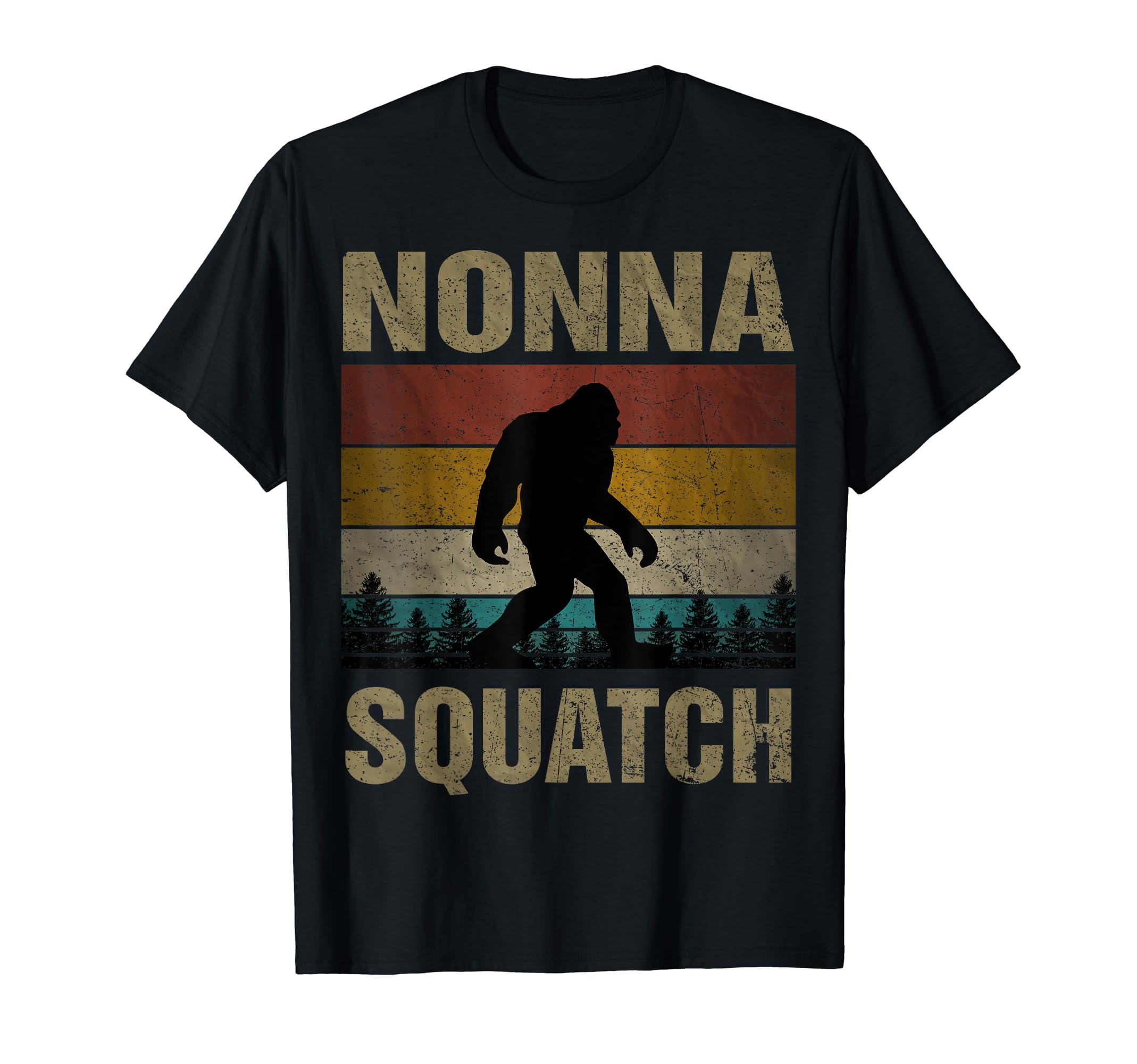 Earthy Tone Nonna Squatch Bigfoot Yeti Family Matching T-Shirt for Fun Gatherings