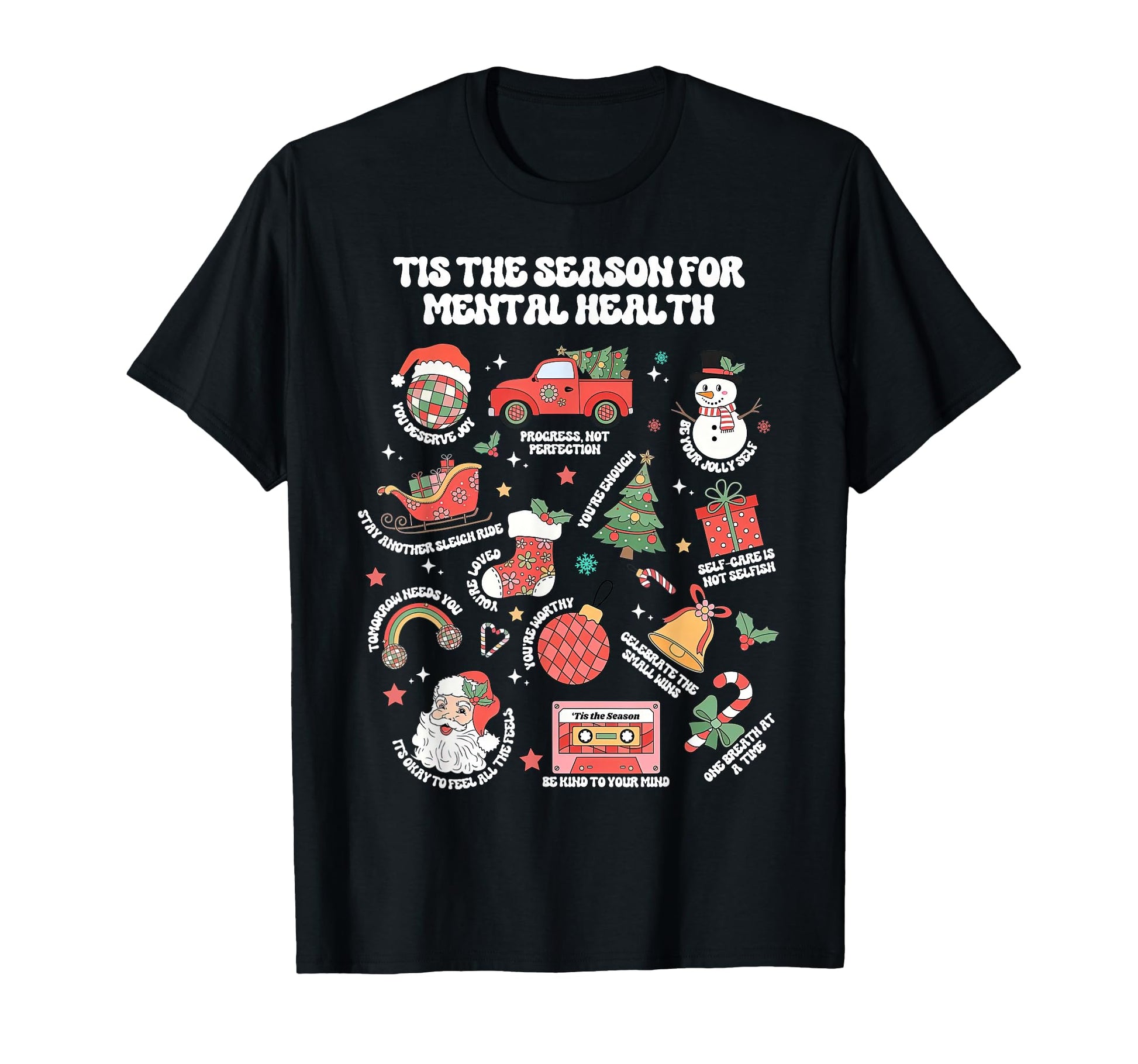 Festive Mental Health Awareness T-Shirt for Christmas Celebrations