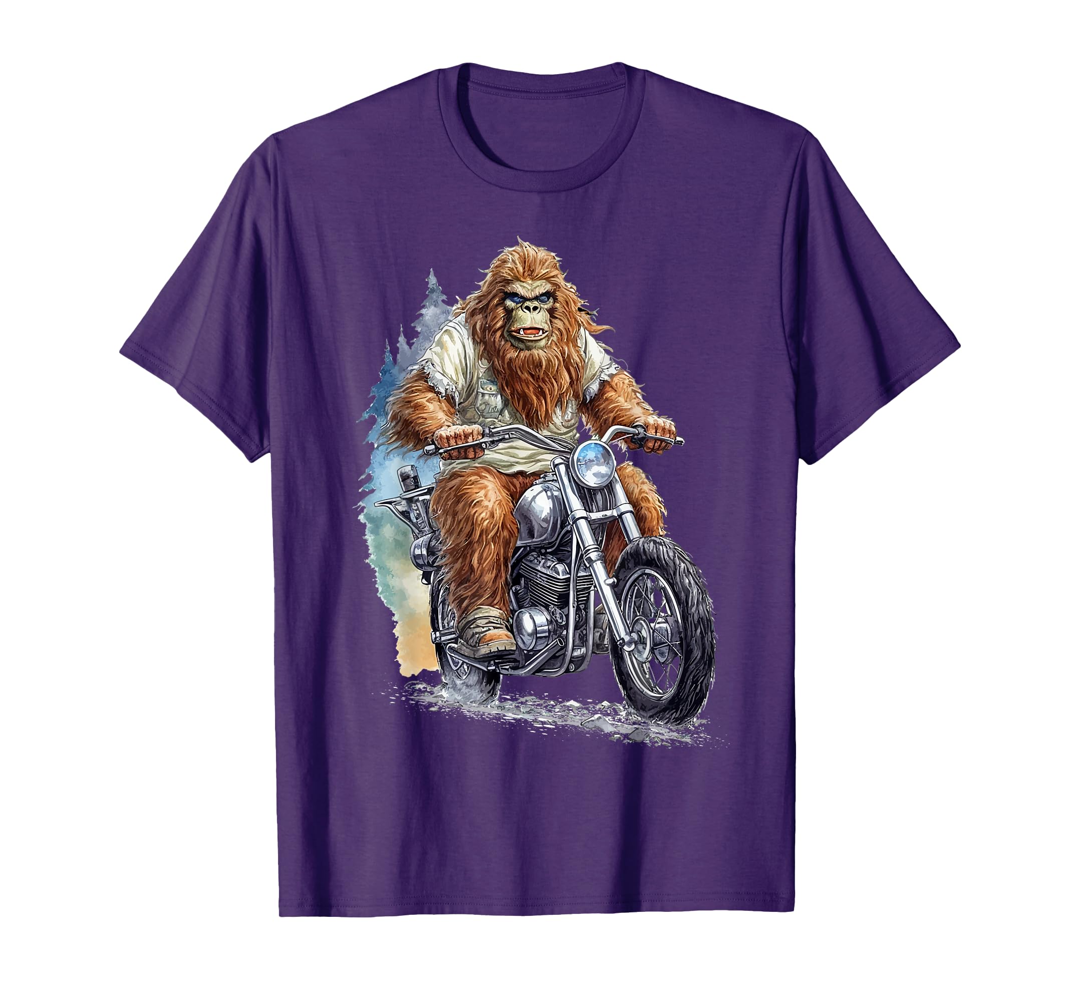 Funny Bigfoot Motorcycle Biker T-Shirt for Outdoor Adventure Lovers