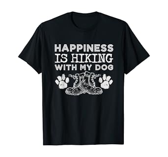 Joyful Hiking Boots and Paw Prints T-Shirt for Outdoor Enthusiasts