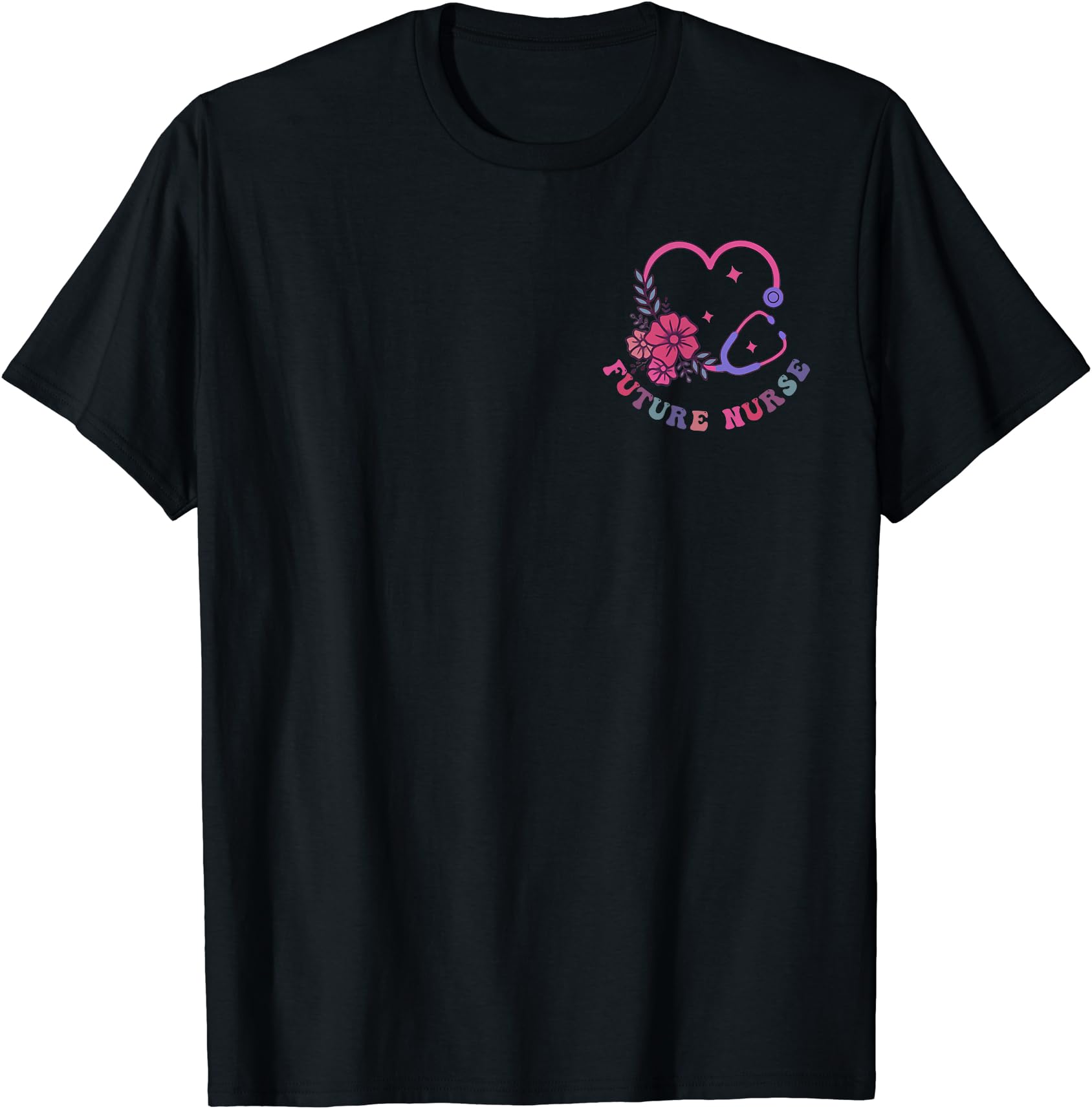 Colorful Floral Heart Future Nurse In Progress T-Shirt for Aspiring Healthcare Professionals