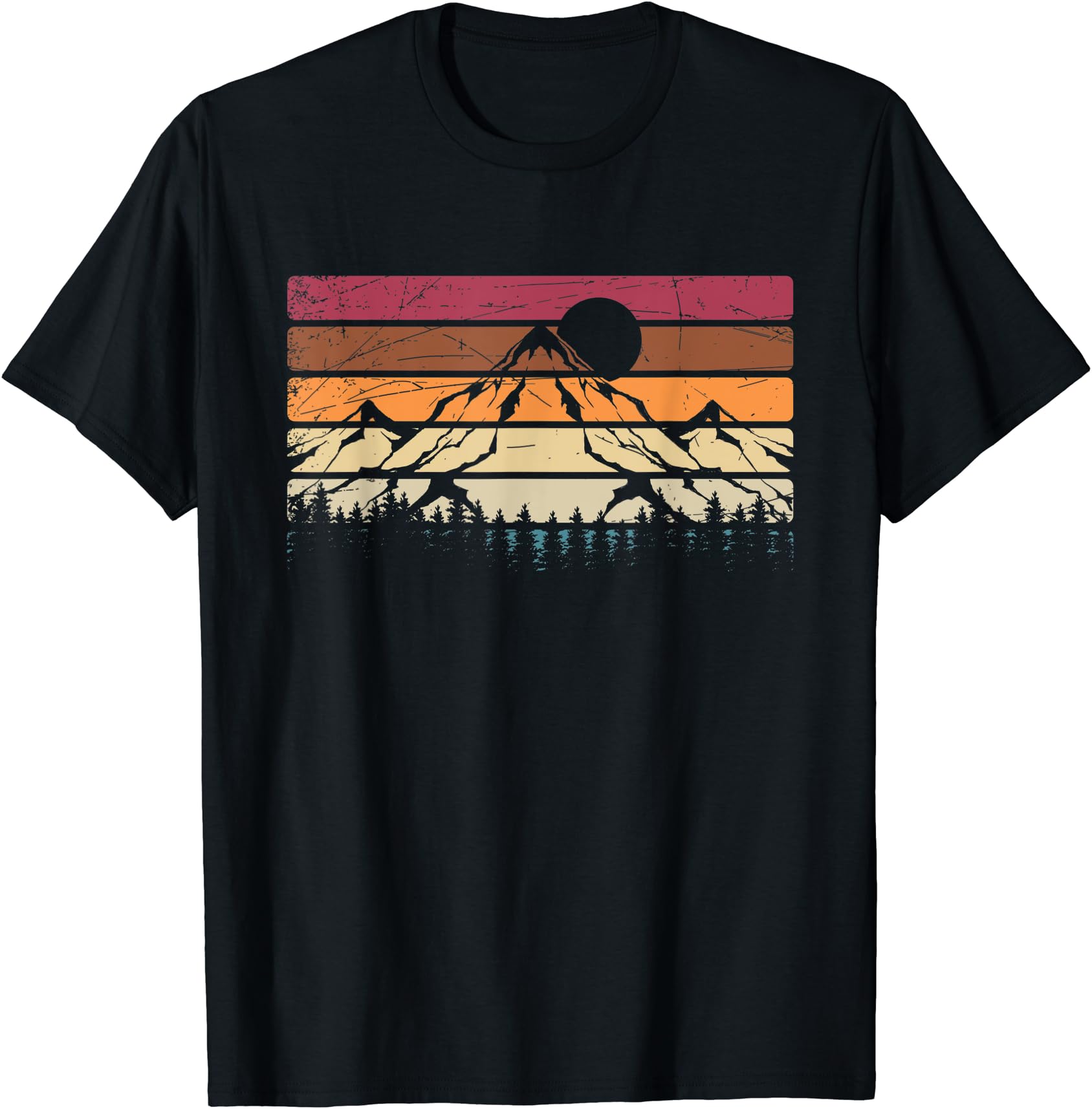 Retro Mountain Landscape T-Shirt for Nature Lovers and Hiking Enthusiasts