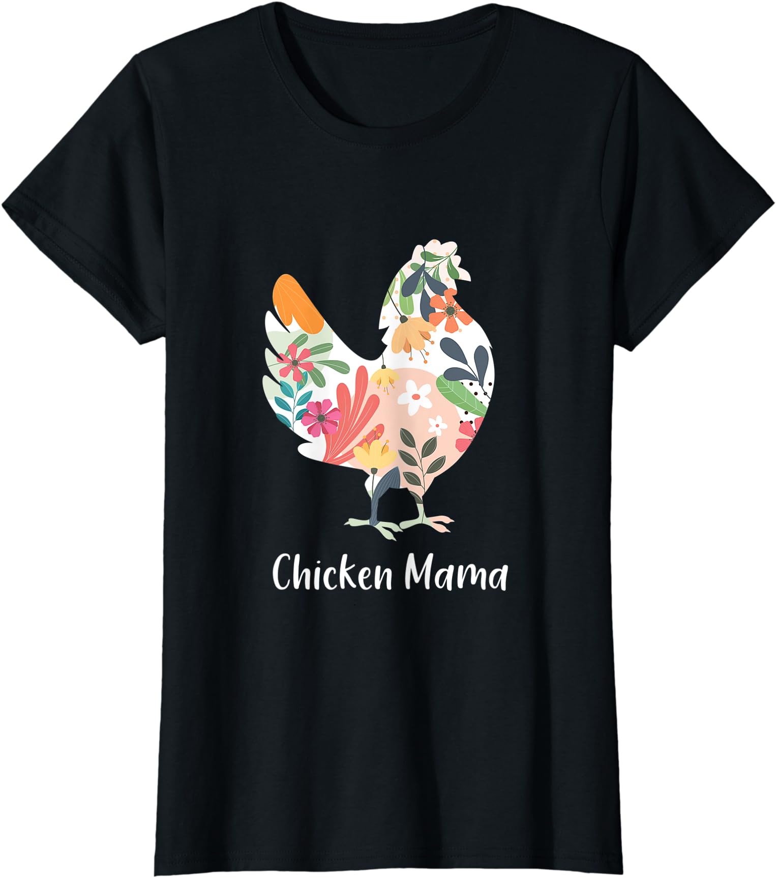 Womens Floral Chicken Mama T-Shirt - Perfect Gift for Farmers & Mother's Day