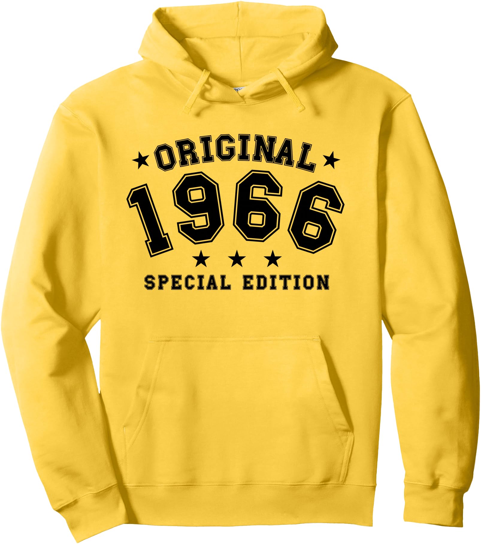 Vintage 1966 Birthday Design Yellow Hoodie for Nostalgic Celebrations