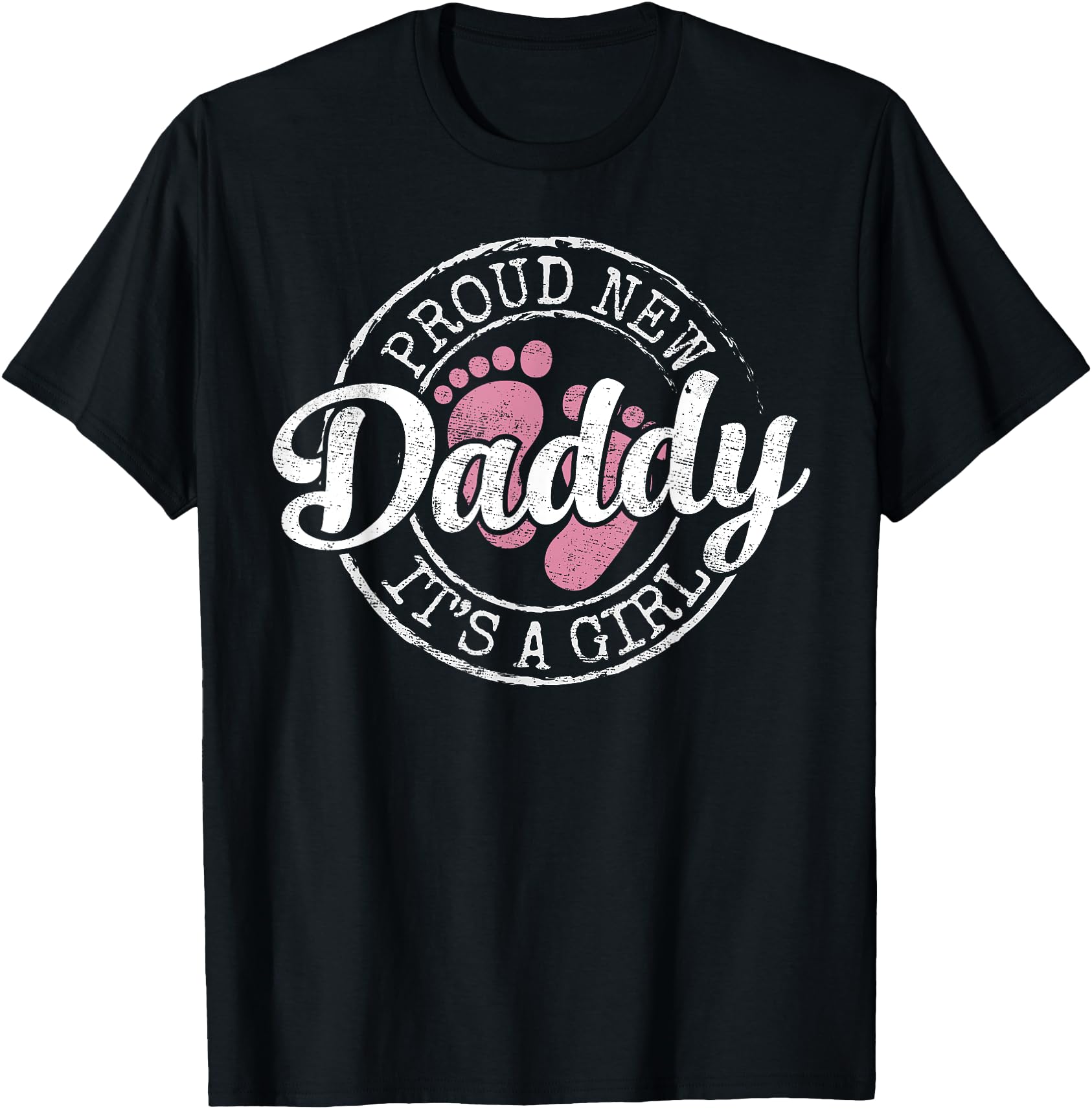 Proud New Daddy T-Shirt, First Time Father Gift with Footprints Design