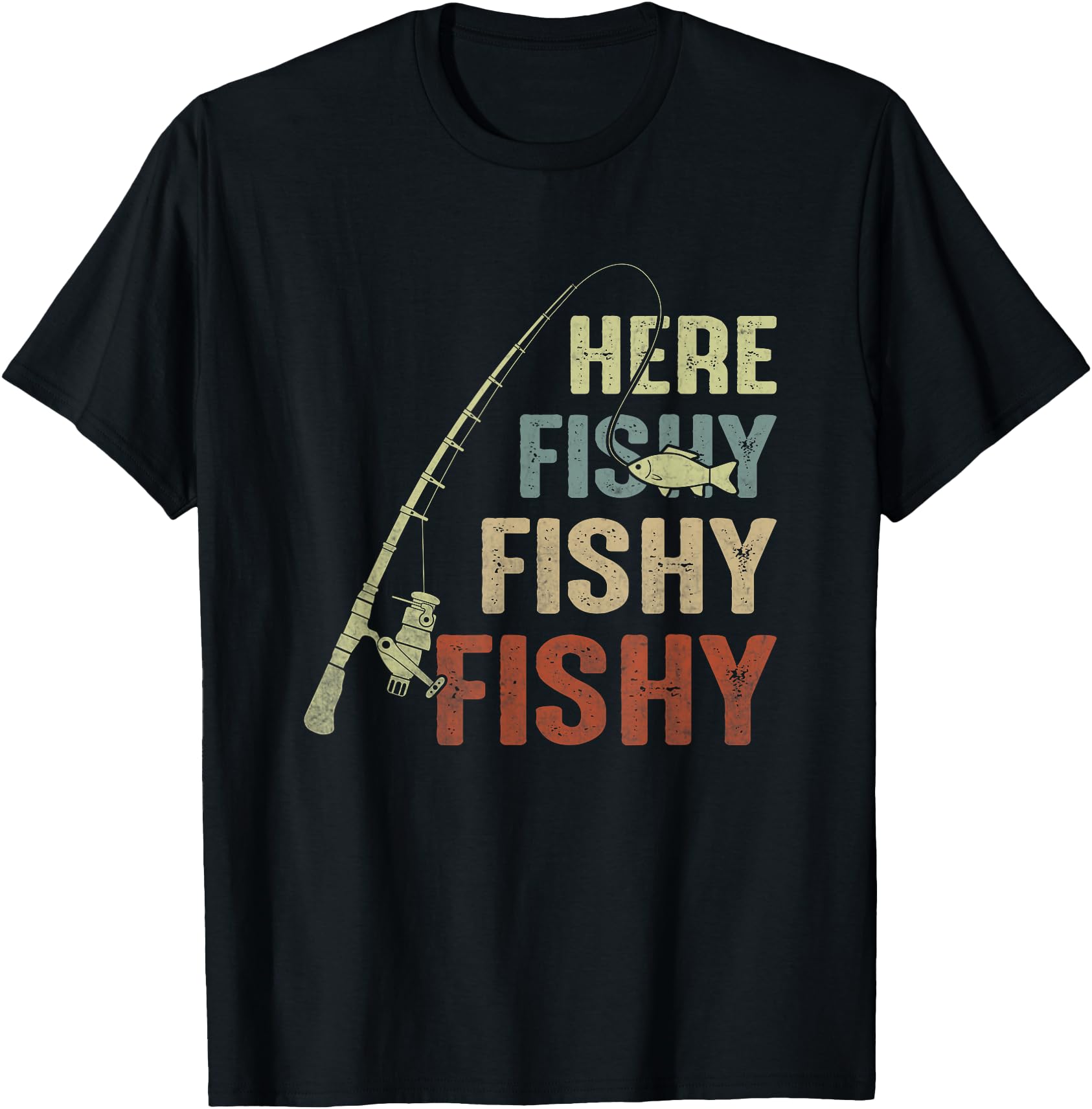 Funny Here Fishy Fishy Fishing Angler T-Shirt for Fishing Enthusiasts