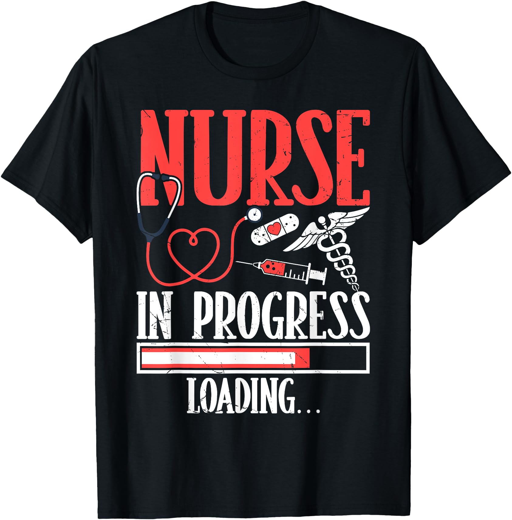 Funny Nurse in Progress Loading Stethoscope Heart Medical T-Shirt Gift