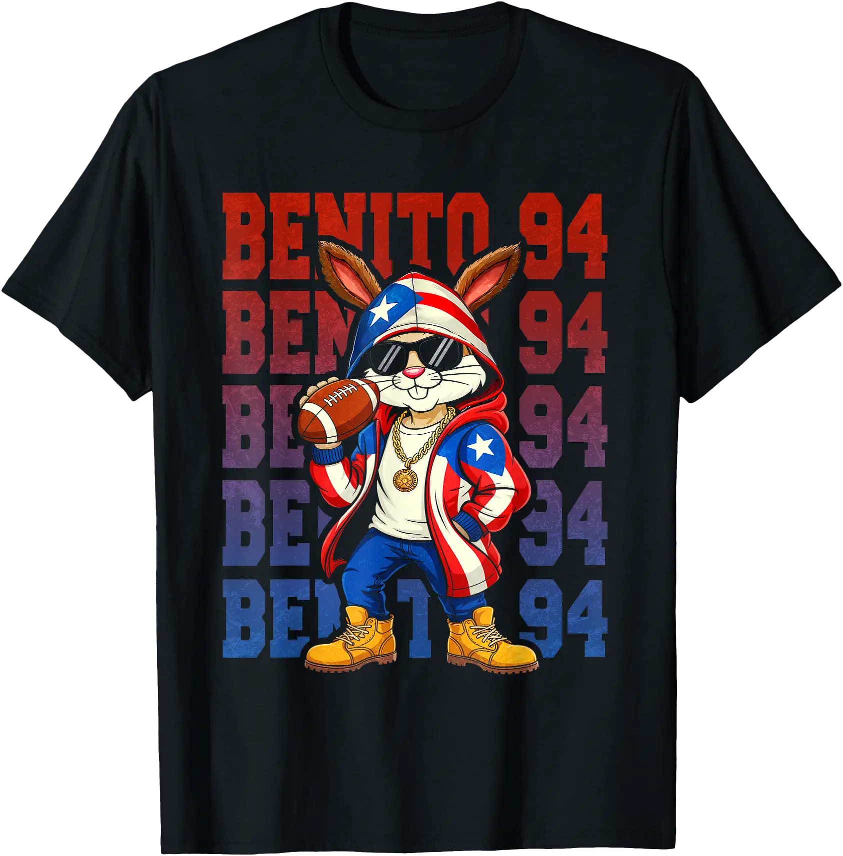 Colorful Cartoon Rabbit Sport T-Shirt for Fun and Active Wear