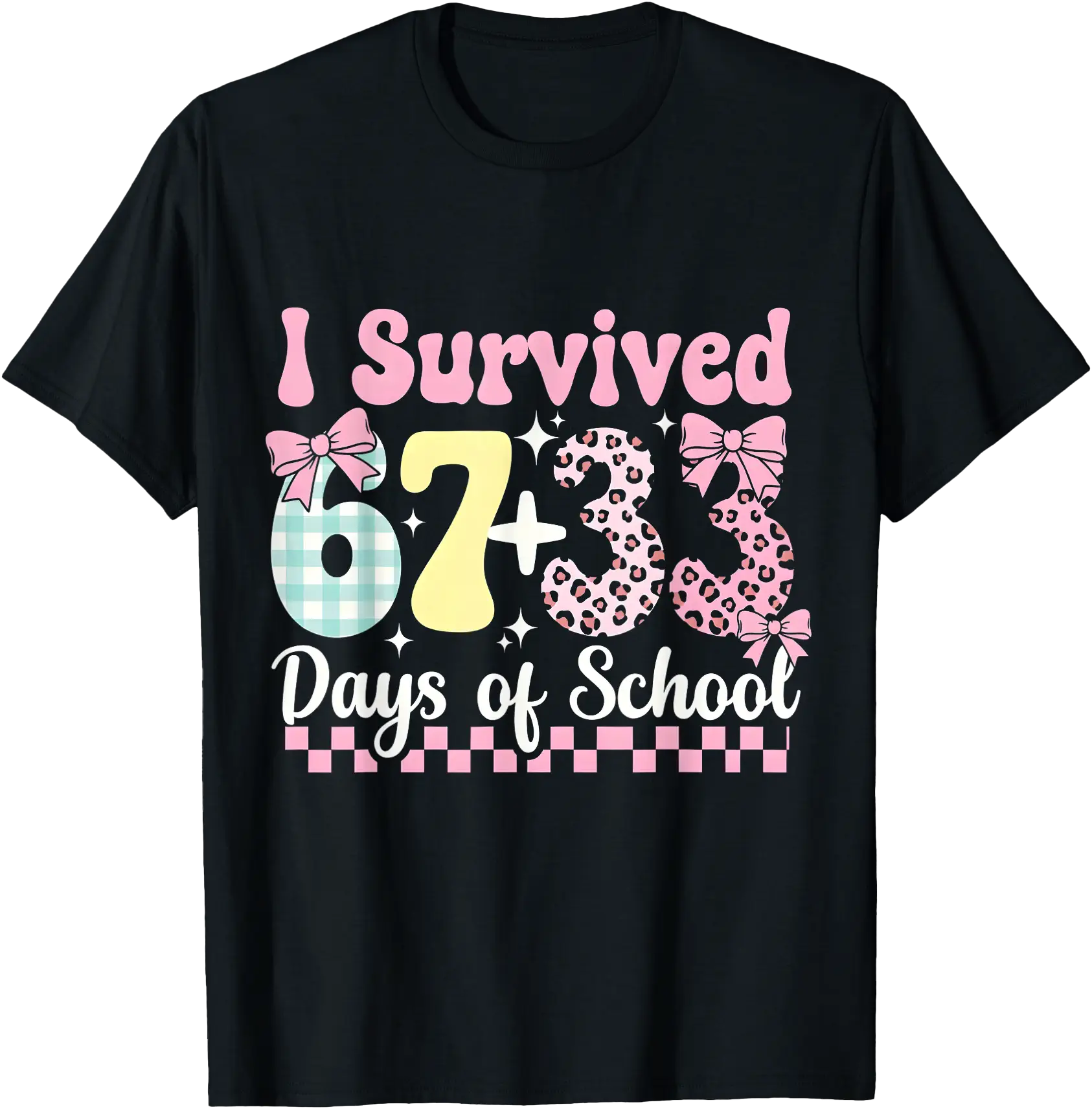 Funny I Survived 67 33 Days of School T-Shirt for Teachers and Students, Colorful Design