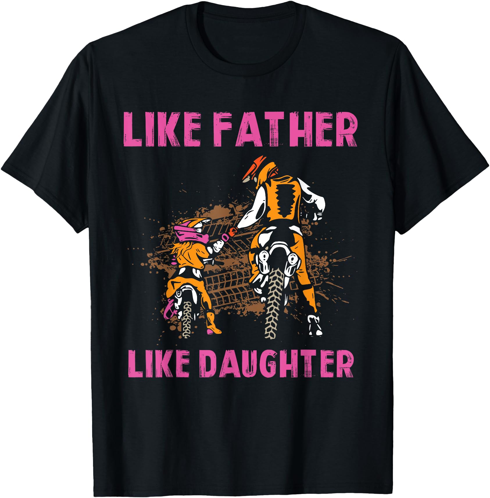 Dynamic Family Motocross Dirt Bike Ride T-Shirt Celebrating Shared Passion