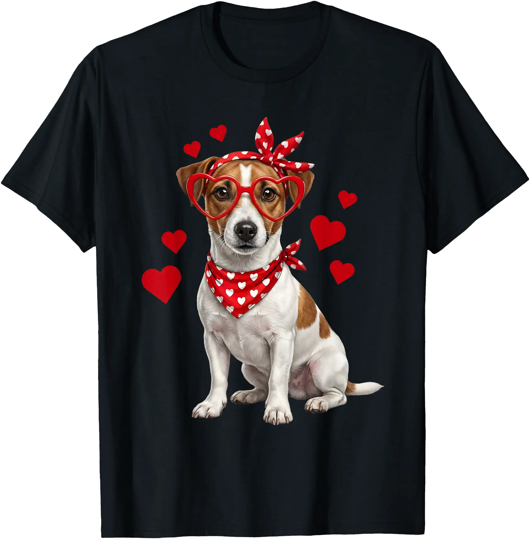 Adorable Jack Russell Terrier Dog Lover Heart T-Shirt for Valentine's Day